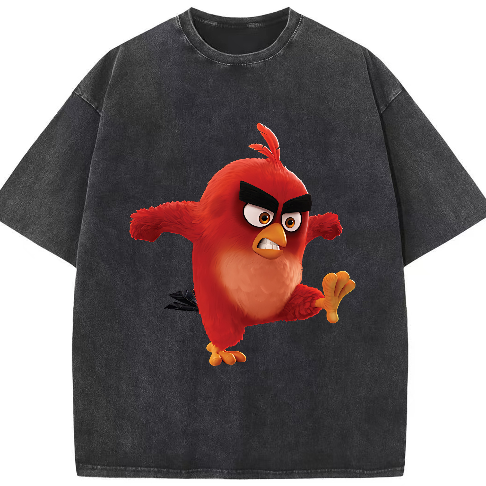 （画像用） Angry Birds アングリーバード 綿100% ヴィンテージ風 半袖Tシャツ（フロントプリント）