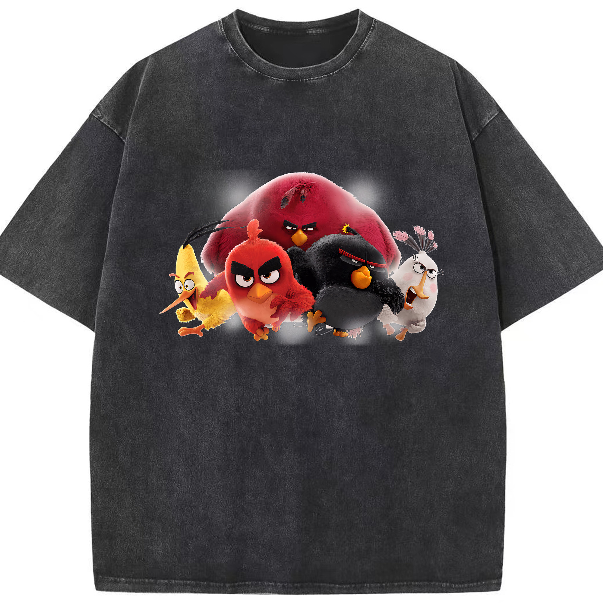 （画像用） Angry Birds アングリーバード 綿100% ヴィンテージ風 半袖Tシャツ（フロントプリント）