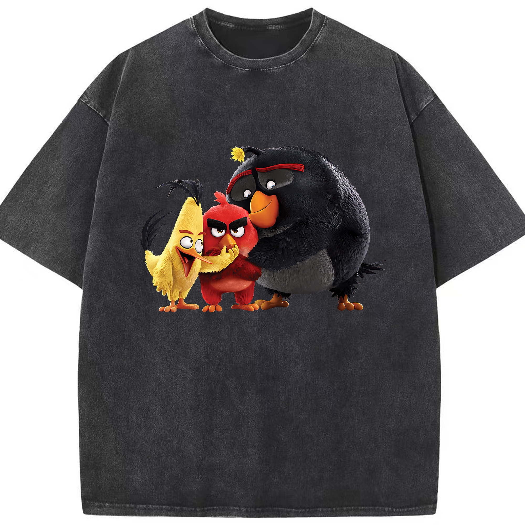 （画像用） Angry Birds アングリーバード 綿100% ヴィンテージ風 半袖Tシャツ（フロントプリント）