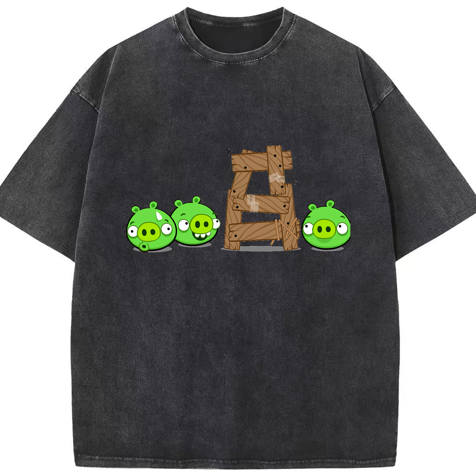 （画像用） Angry Birds アングリーバード 綿100% ヴィンテージ風 半袖Tシャツ（フロントプリント）