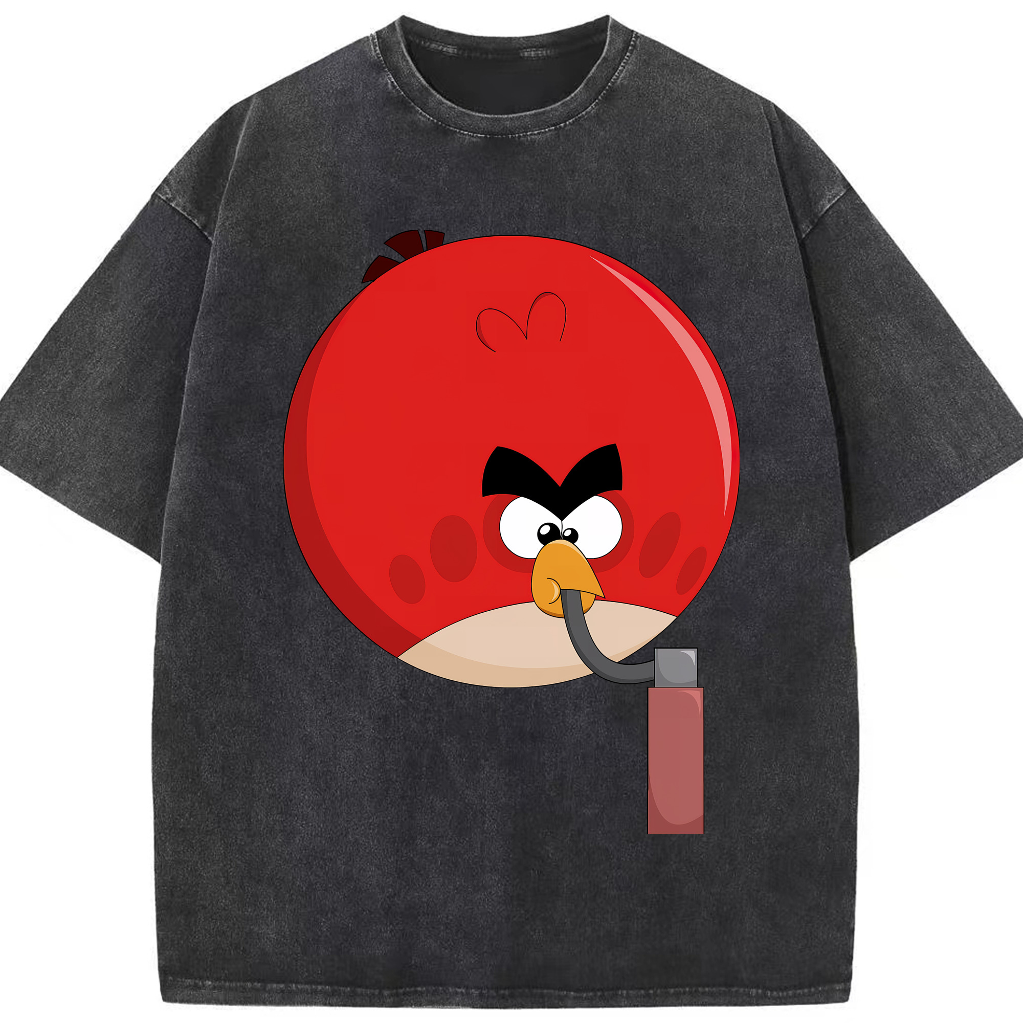 （画像用） Angry Birds アングリーバード 綿100% ヴィンテージ風 半袖Tシャツ（フロントプリント）