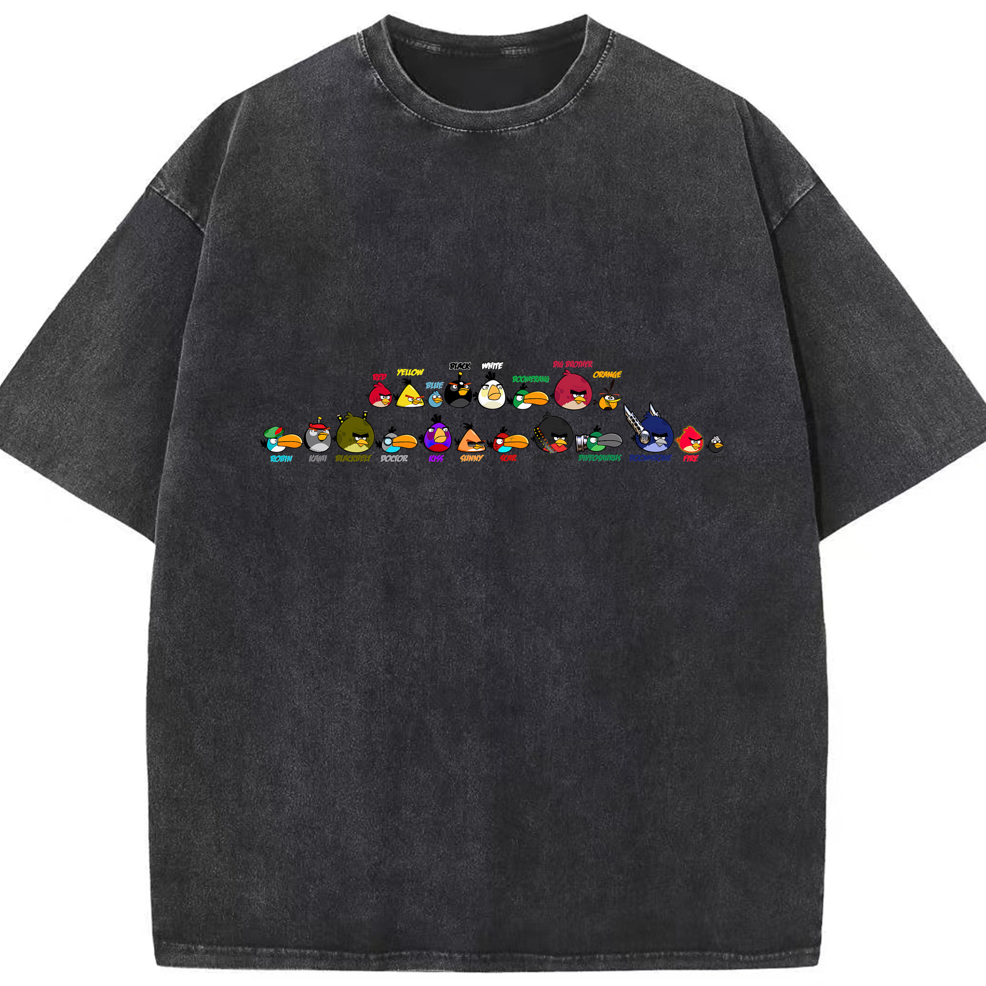 （画像用） Angry Birds アングリーバード 綿100% ヴィンテージ風 半袖Tシャツ（フロントプリント）