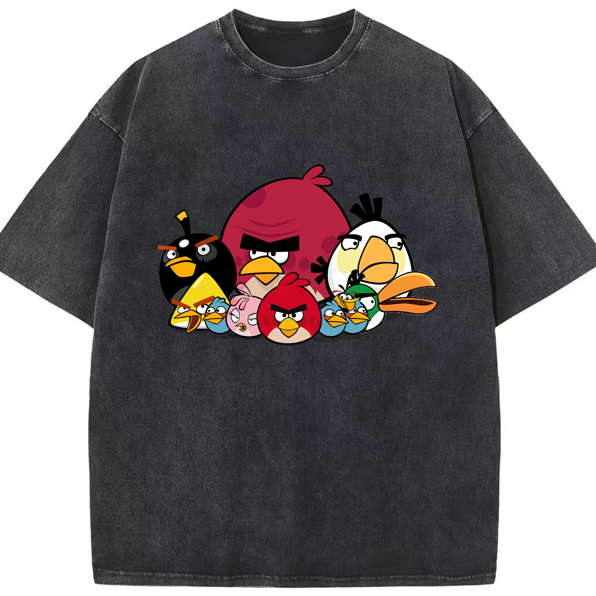 （画像用） Angry Birds アングリーバード 綿100% ヴィンテージ風 半袖Tシャツ（フロントプリント）