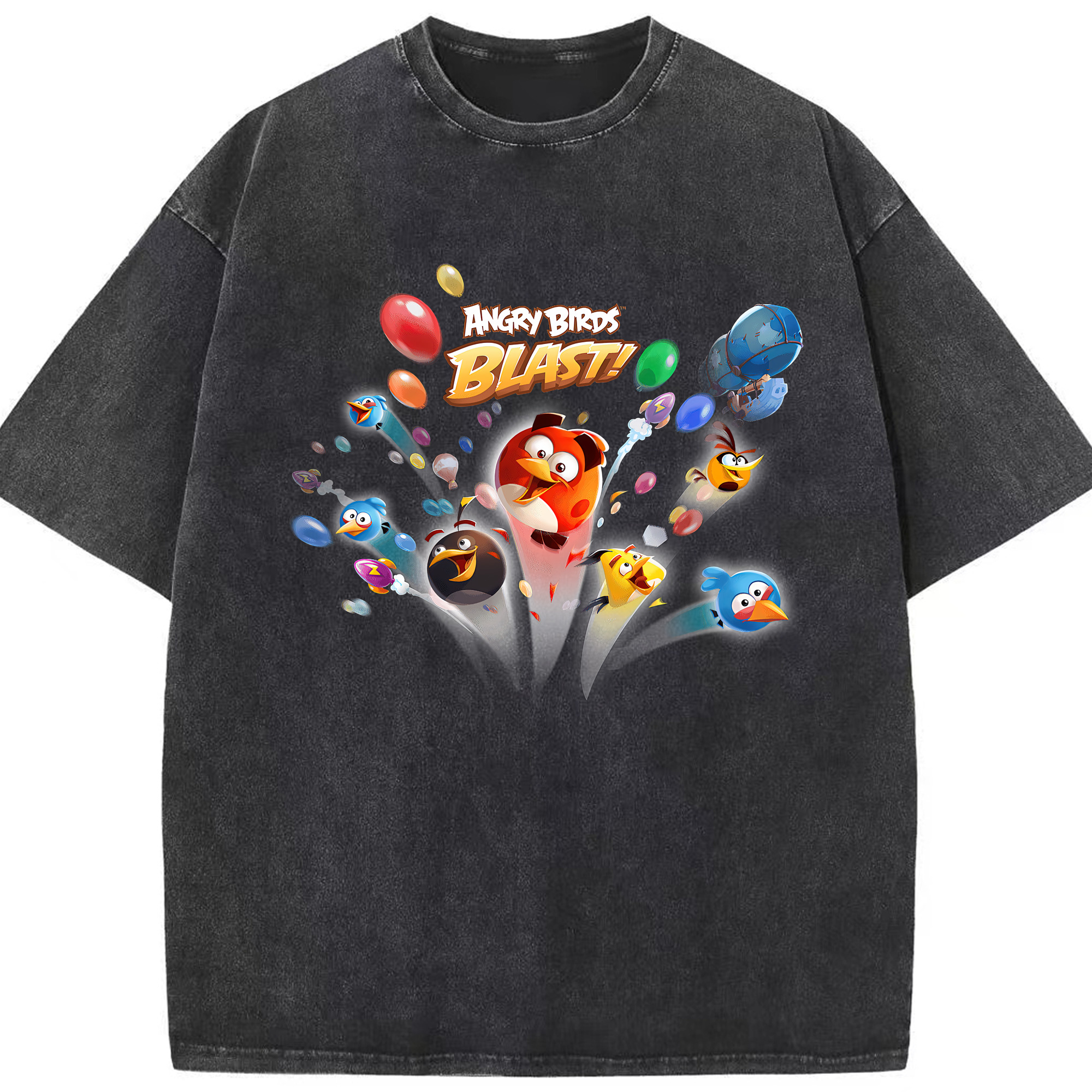 （画像用） Angry Birds アングリーバード 綿100% ヴィンテージ風 半袖Tシャツ（フロントプリント）