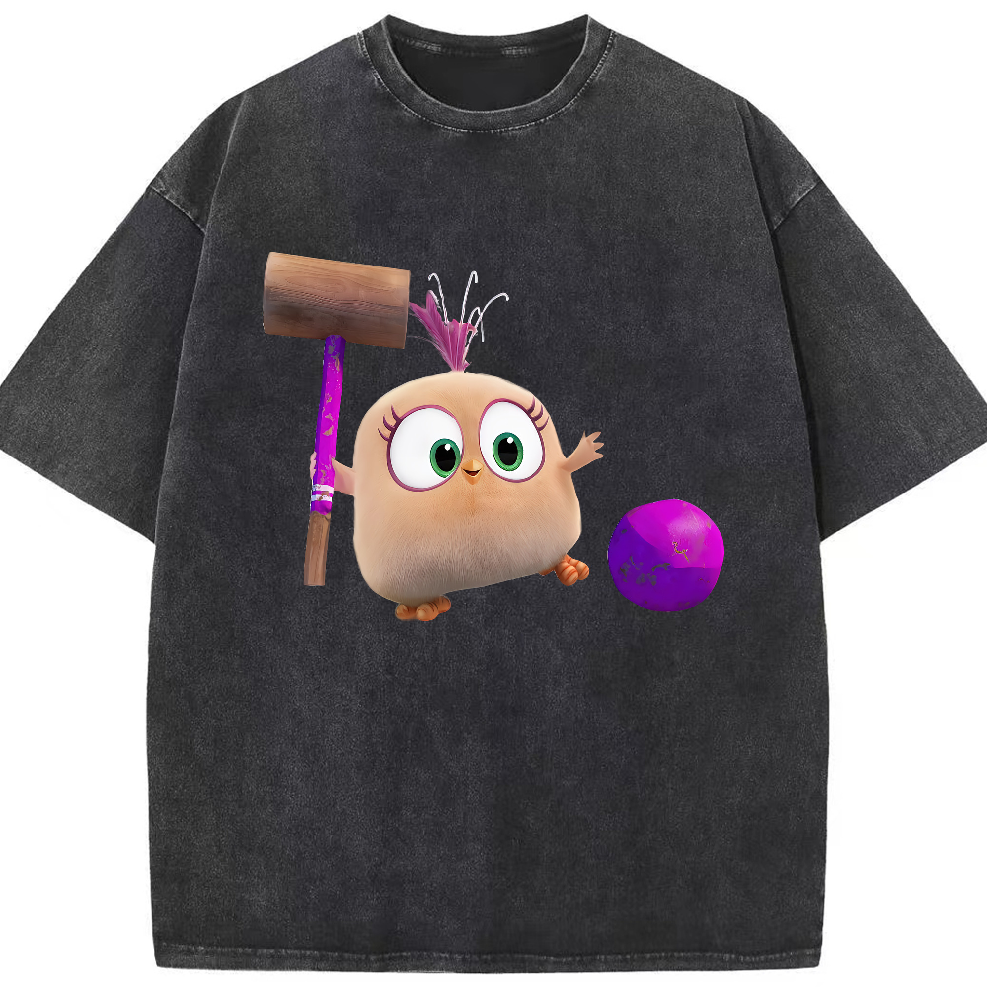 （画像用） Angry Birds アングリーバード 綿100% ヴィンテージ風 半袖Tシャツ（フロントプリント）