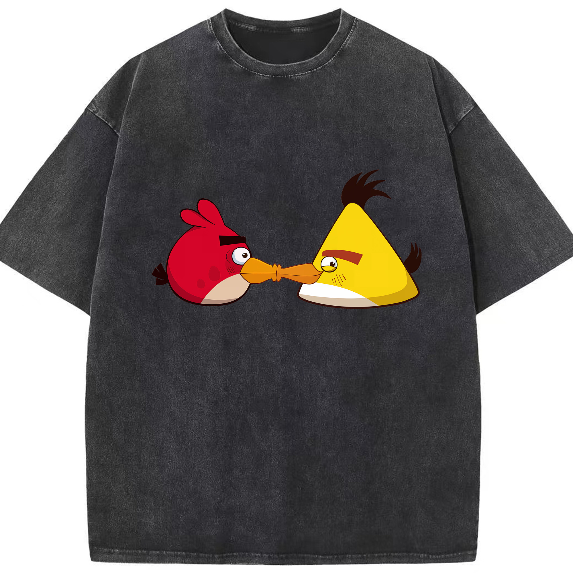 （画像用） Angry Birds アングリーバード 綿100% ヴィンテージ風 半袖Tシャツ（フロントプリント）