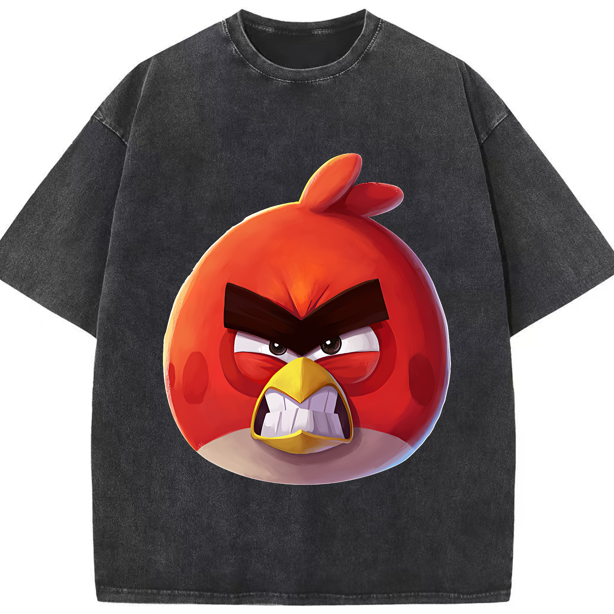 （画像用） Angry Birds アングリーバード 綿100% ヴィンテージ風 半袖Tシャツ（フロントプリント）