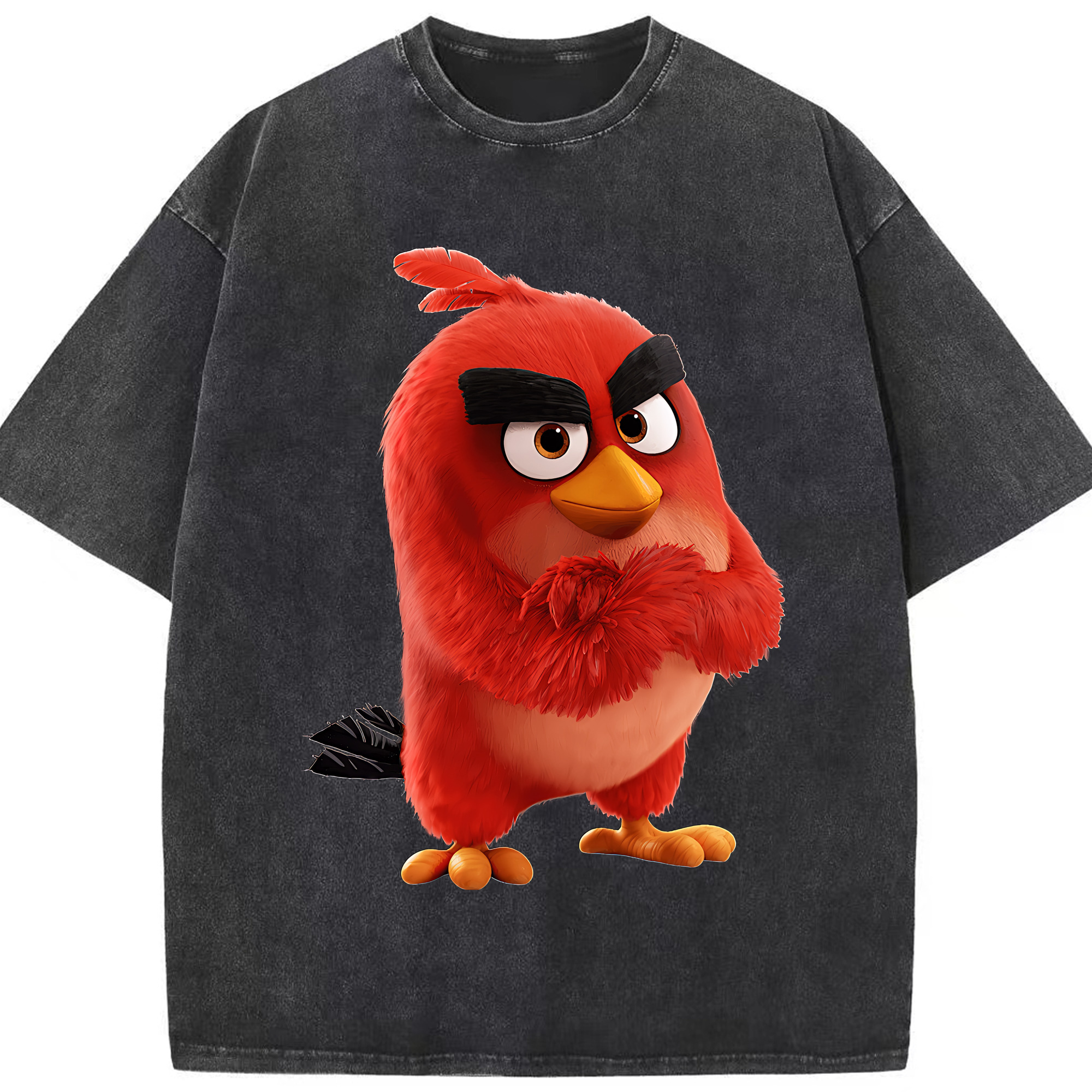 （画像用） Angry Birds アングリーバード 綿100% ヴィンテージ風 半袖Tシャツ（フロントプリント）