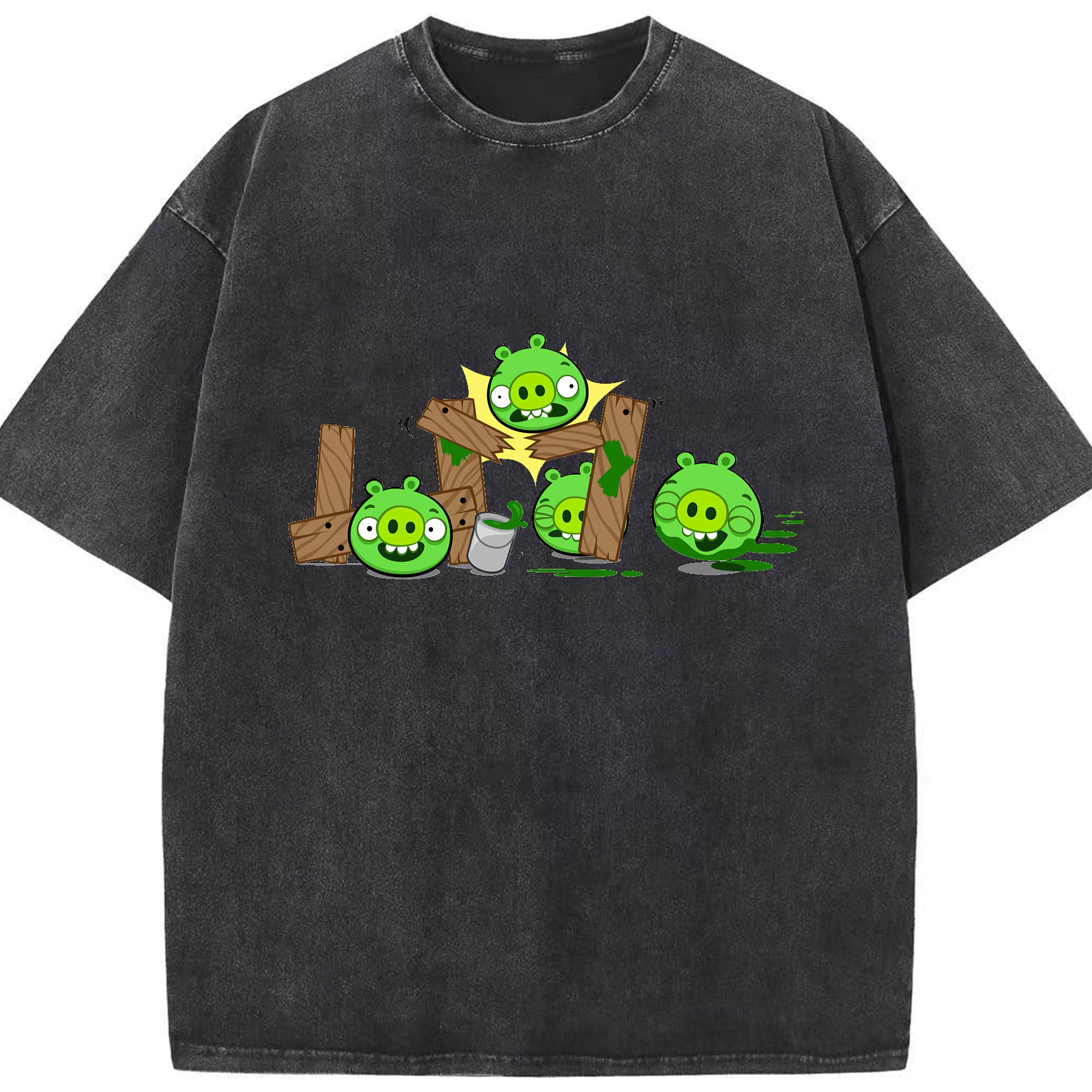 （画像用） Angry Birds アングリーバード 綿100% ヴィンテージ風 半袖Tシャツ（フロントプリント）