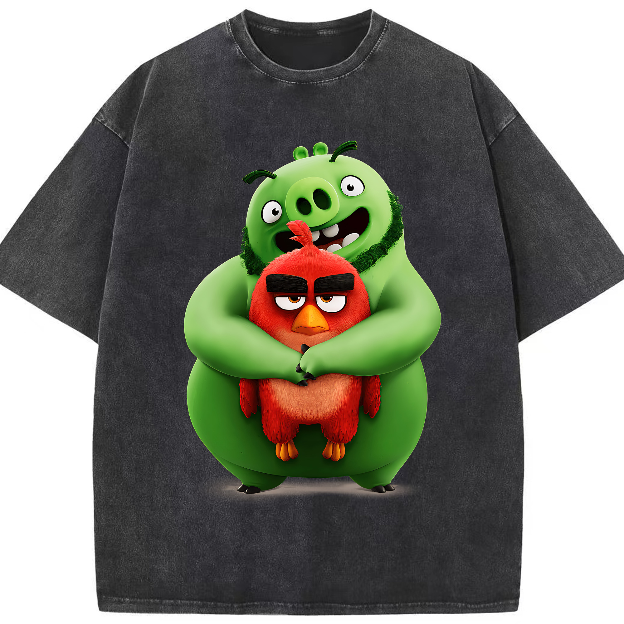 （画像用） Angry Birds アングリーバード 綿100% ヴィンテージ風 半袖Tシャツ（フロントプリント）