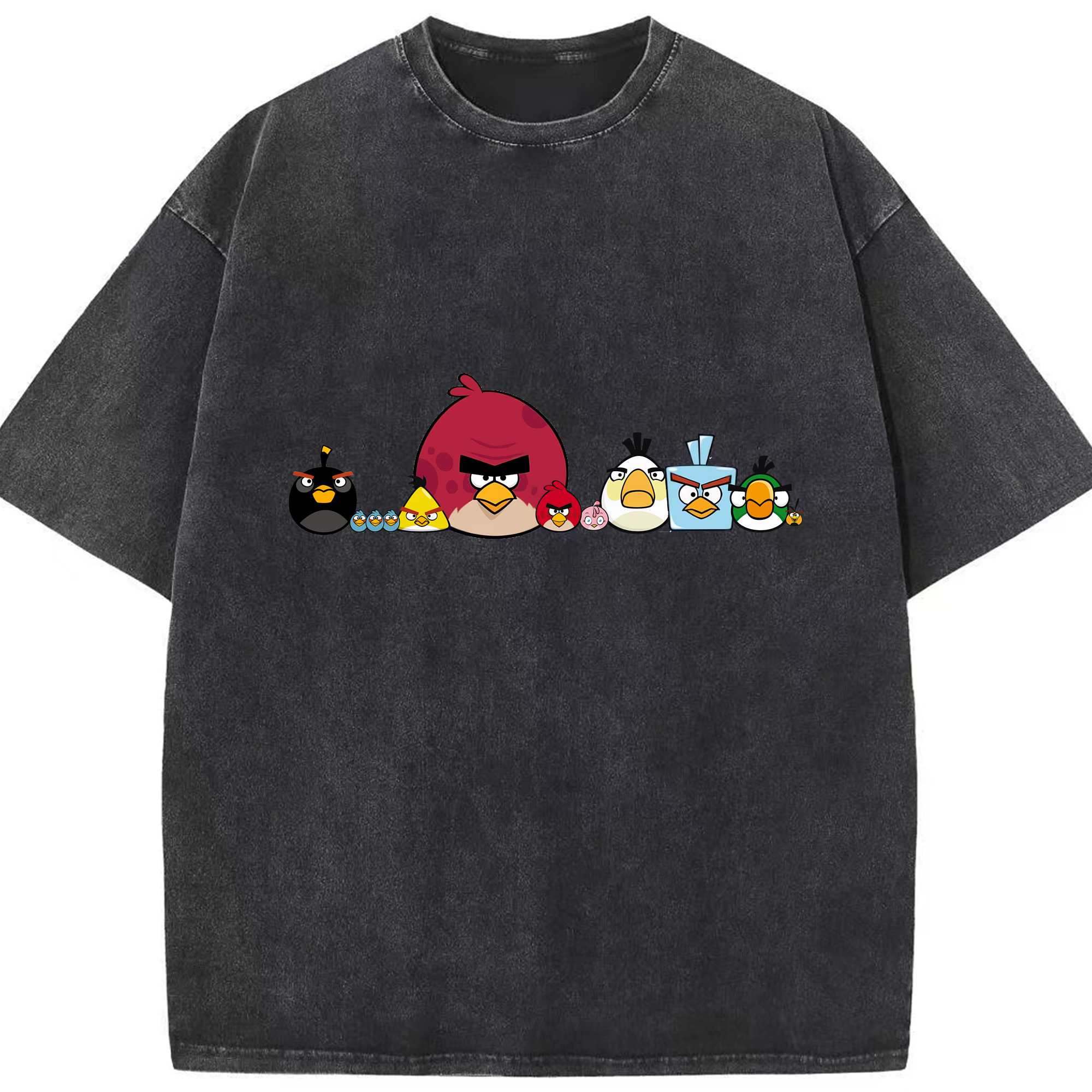 （画像用） Angry Birds アングリーバード 綿100% ヴィンテージ風 半袖Tシャツ（フロントプリント）