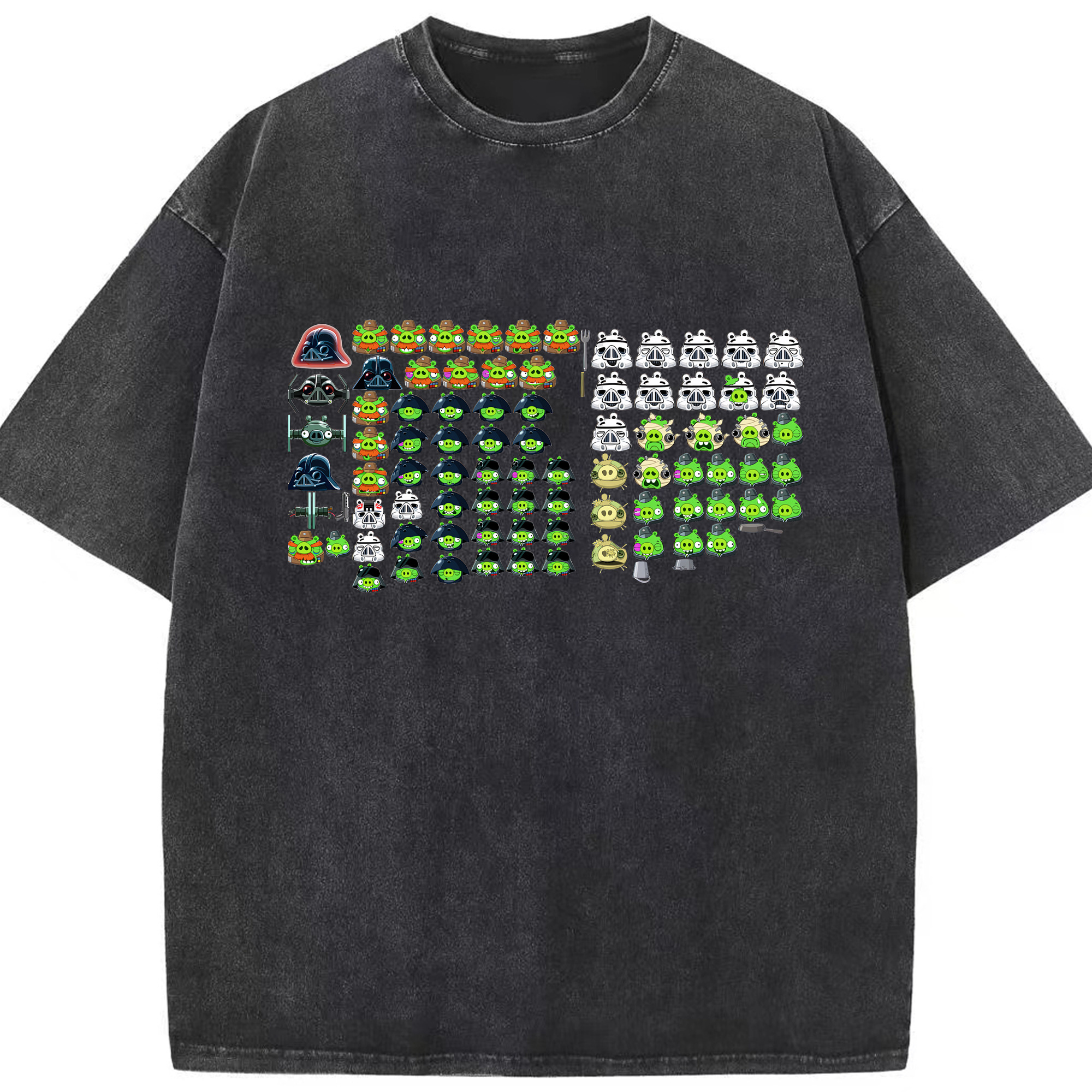 （画像用） Angry Birds アングリーバード 綿100% ヴィンテージ風 半袖Tシャツ（フロントプリント）