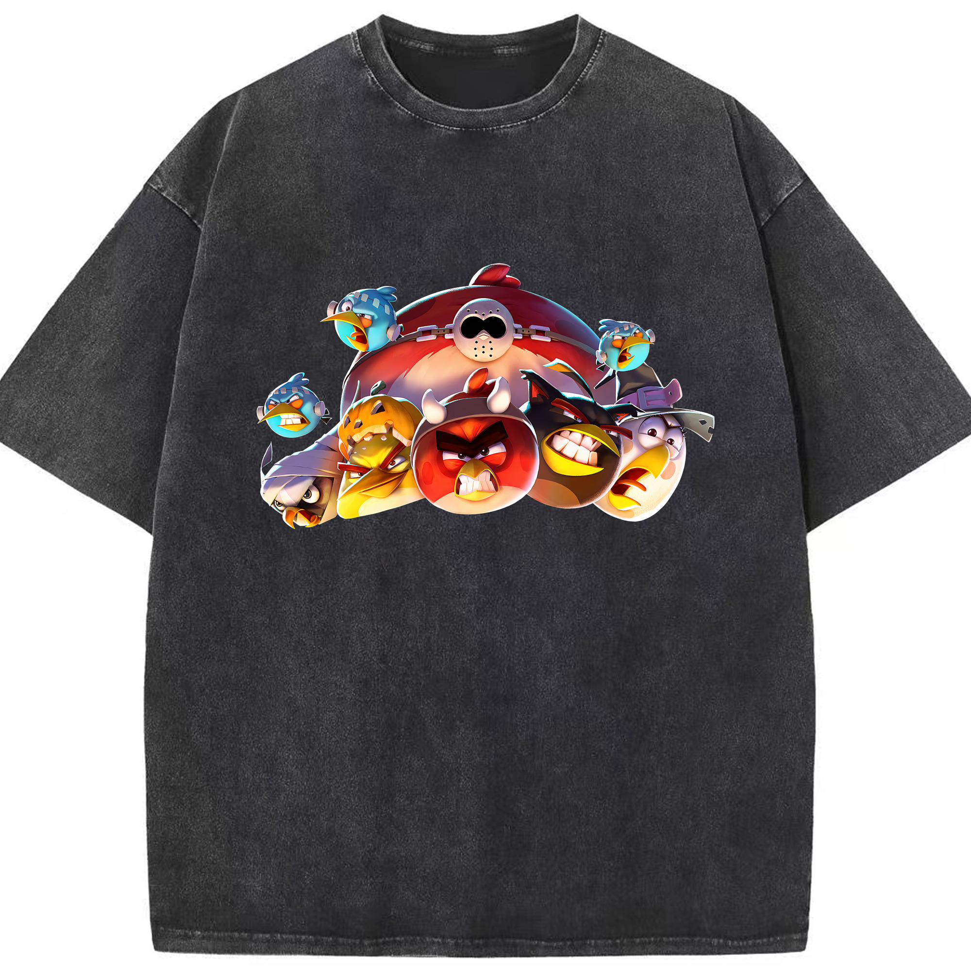 （画像用） Angry Birds アングリーバード 綿100% ヴィンテージ風 半袖Tシャツ（フロントプリント）