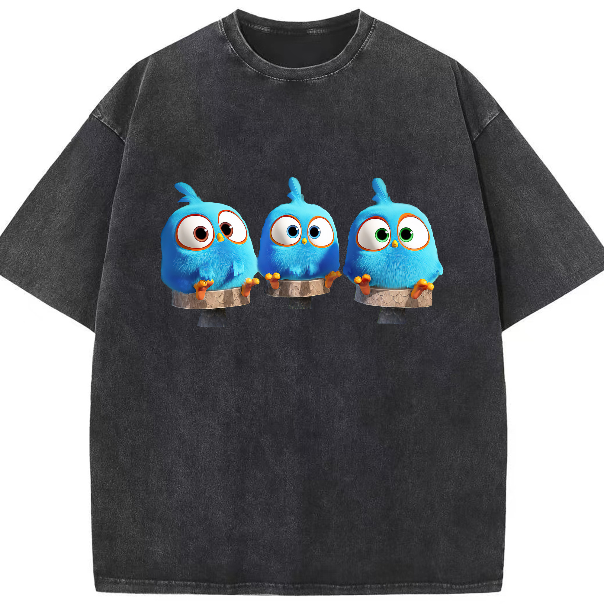 （画像用） Angry Birds アングリーバード 綿100% ヴィンテージ風 半袖Tシャツ（フロントプリント）