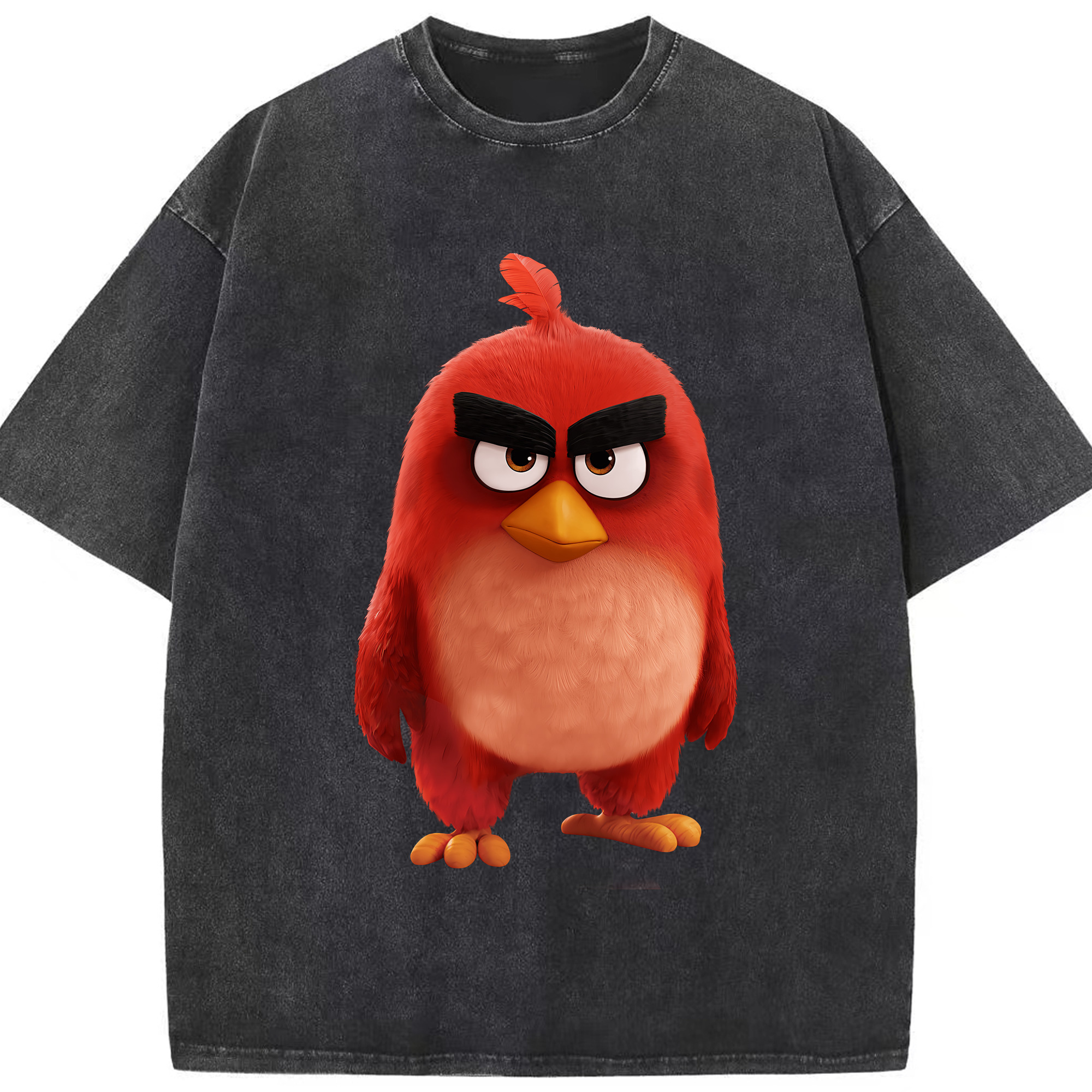 （画像用） Angry Birds アングリーバード 綿100% ヴィンテージ風 半袖Tシャツ（フロントプリント）