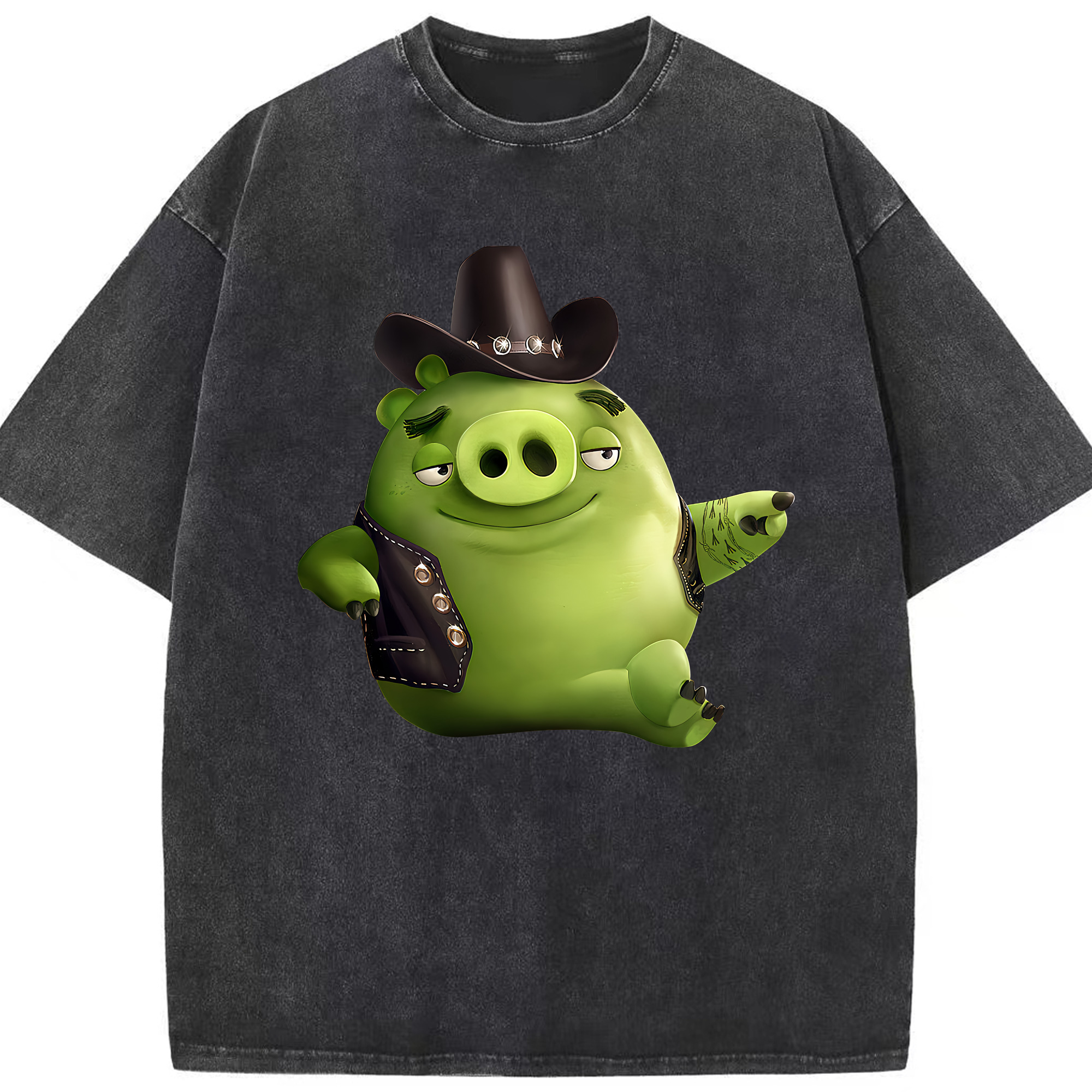 （画像用） Angry Birds アングリーバード 綿100% ヴィンテージ風 半袖Tシャツ（フロントプリント）