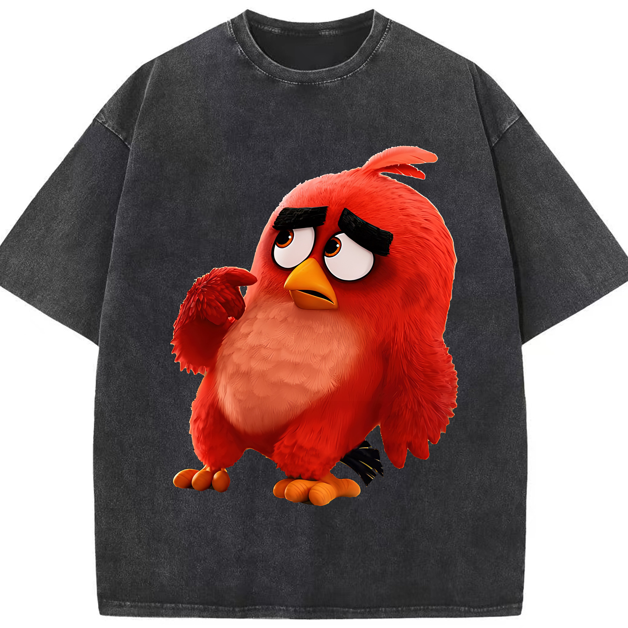 （画像用） Angry Birds アングリーバード 綿100% ヴィンテージ風 半袖Tシャツ（フロントプリント）