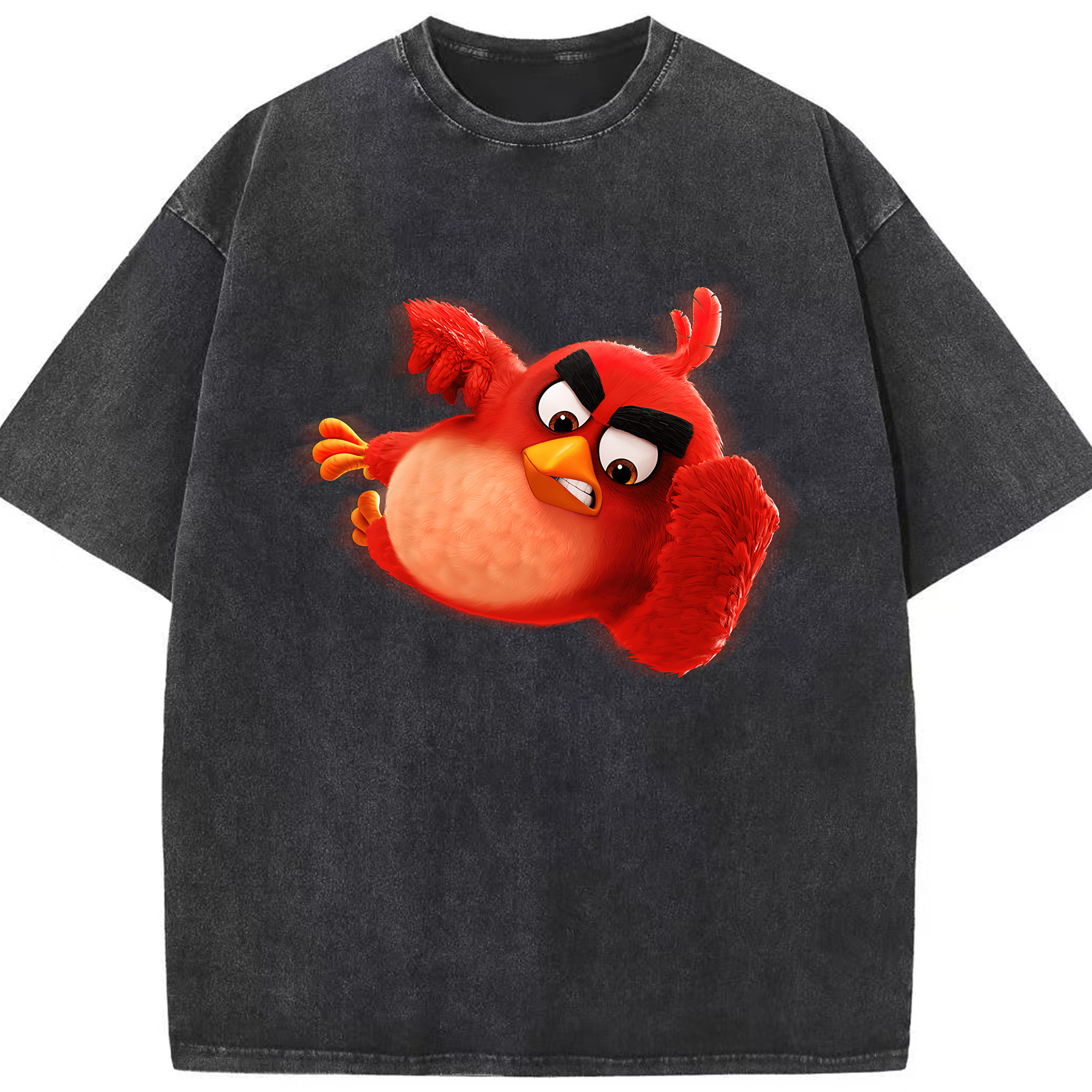 （画像用） Angry Birds アングリーバード 綿100% ヴィンテージ風 半袖Tシャツ（フロントプリント）