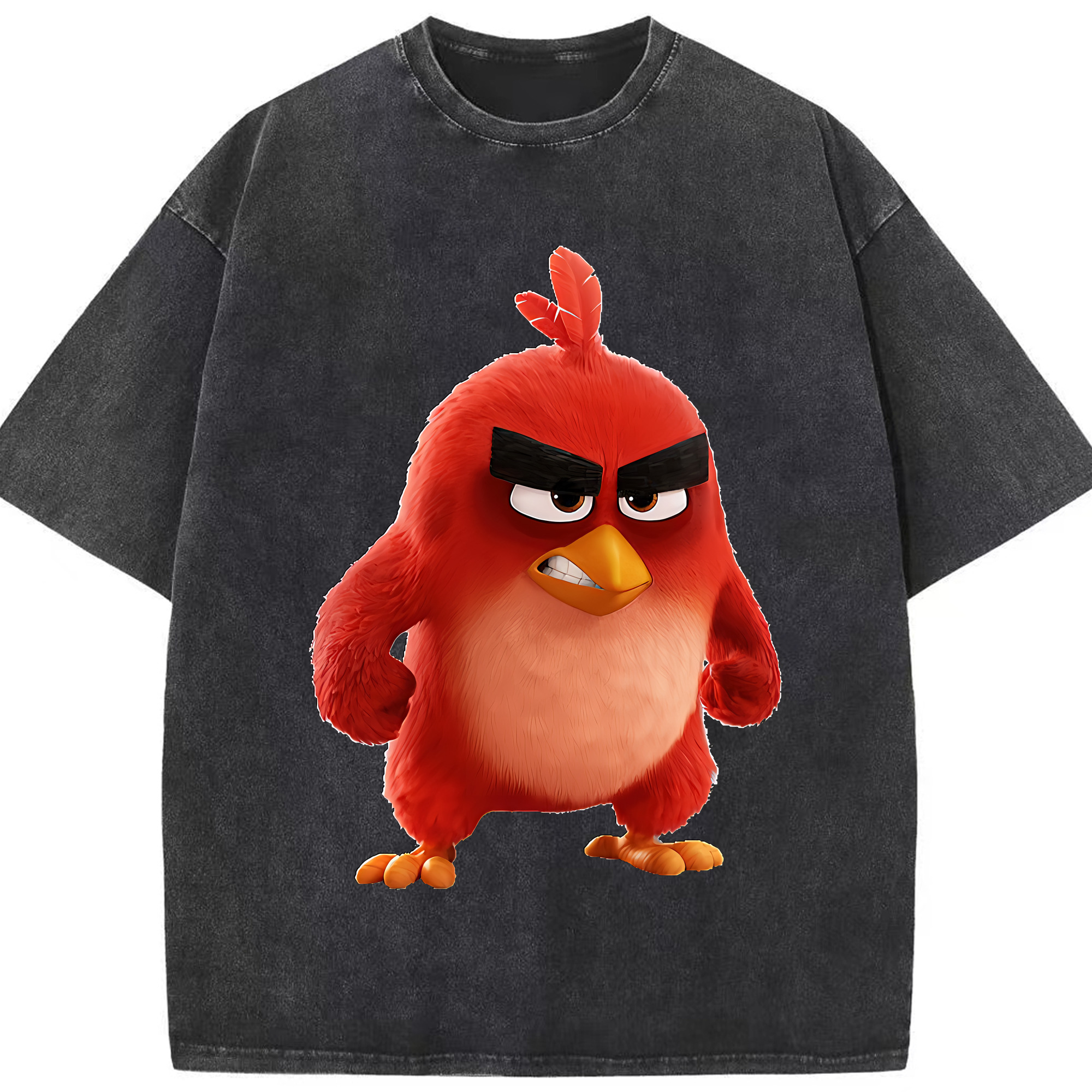 （画像用） Angry Birds アングリーバード 綿100% ヴィンテージ風 半袖Tシャツ（フロントプリント）