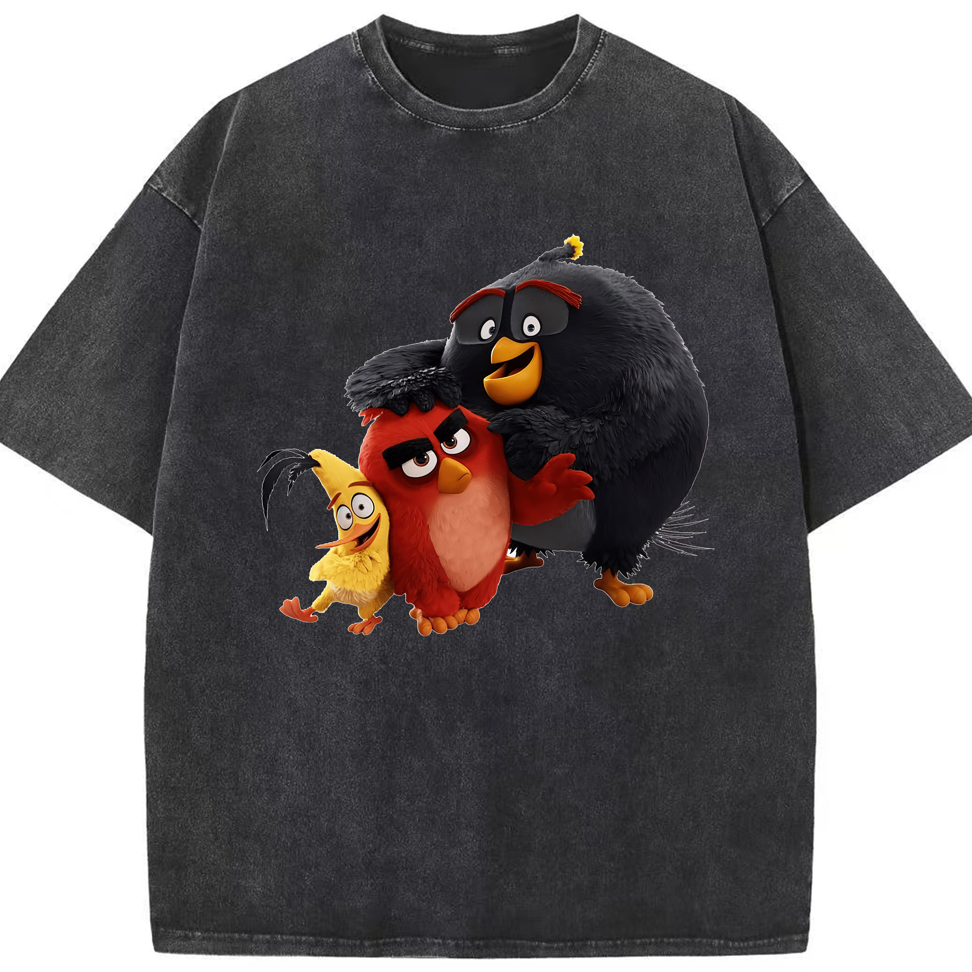 （画像用） Angry Birds アングリーバード 綿100% ヴィンテージ風 半袖Tシャツ（フロントプリント）
