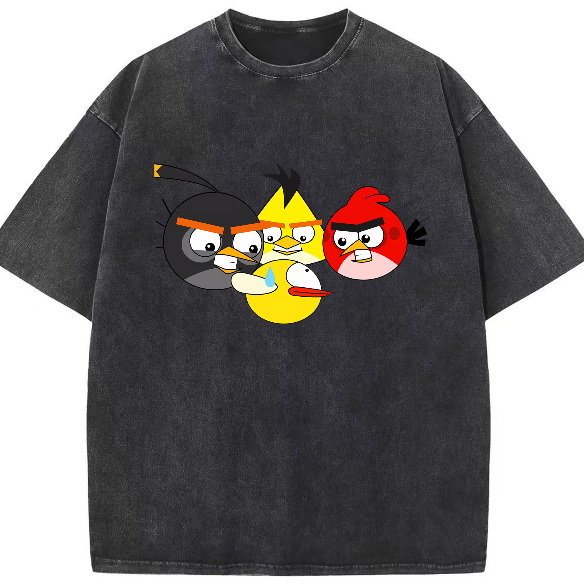 （画像用） Angry Birds アングリーバード 綿100% ヴィンテージ風 半袖Tシャツ（フロントプリント）