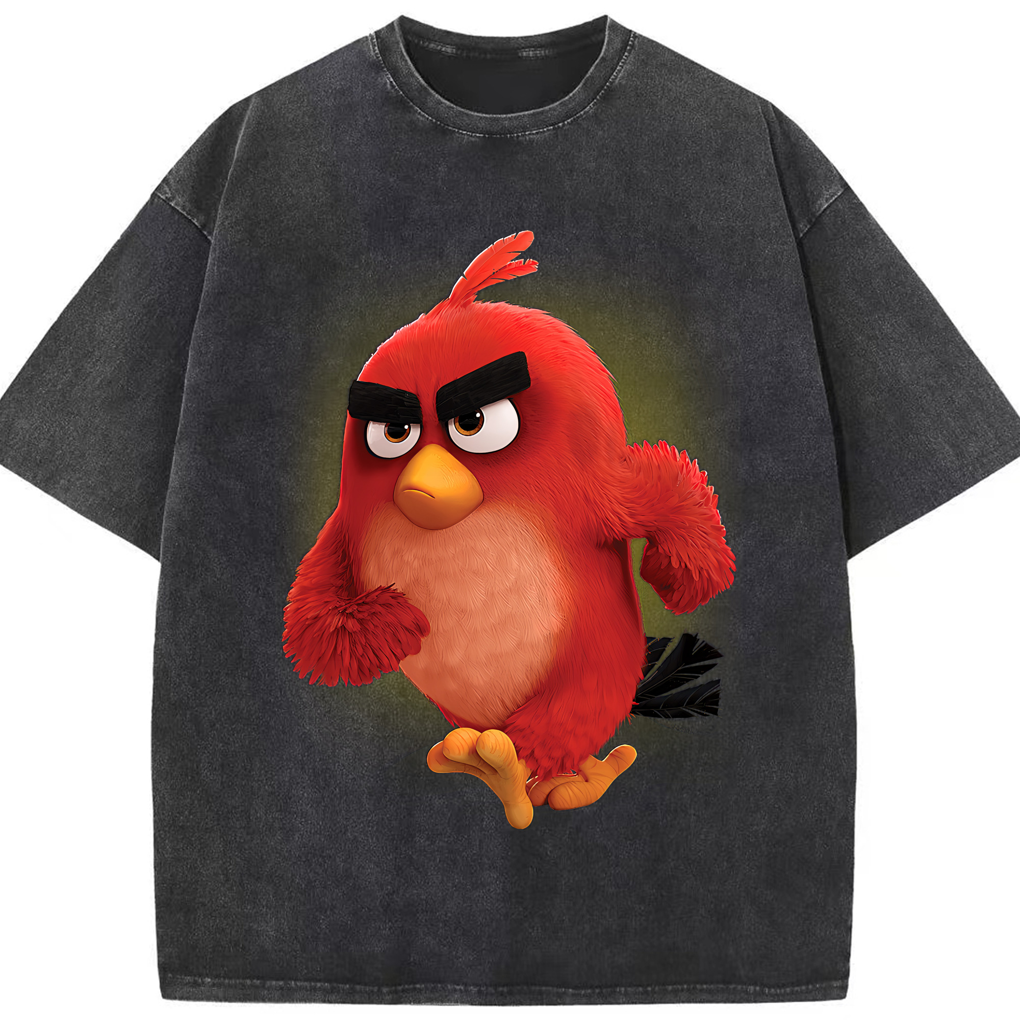 （画像用） Angry Birds アングリーバード 綿100% ヴィンテージ風 半袖Tシャツ（フロントプリント）