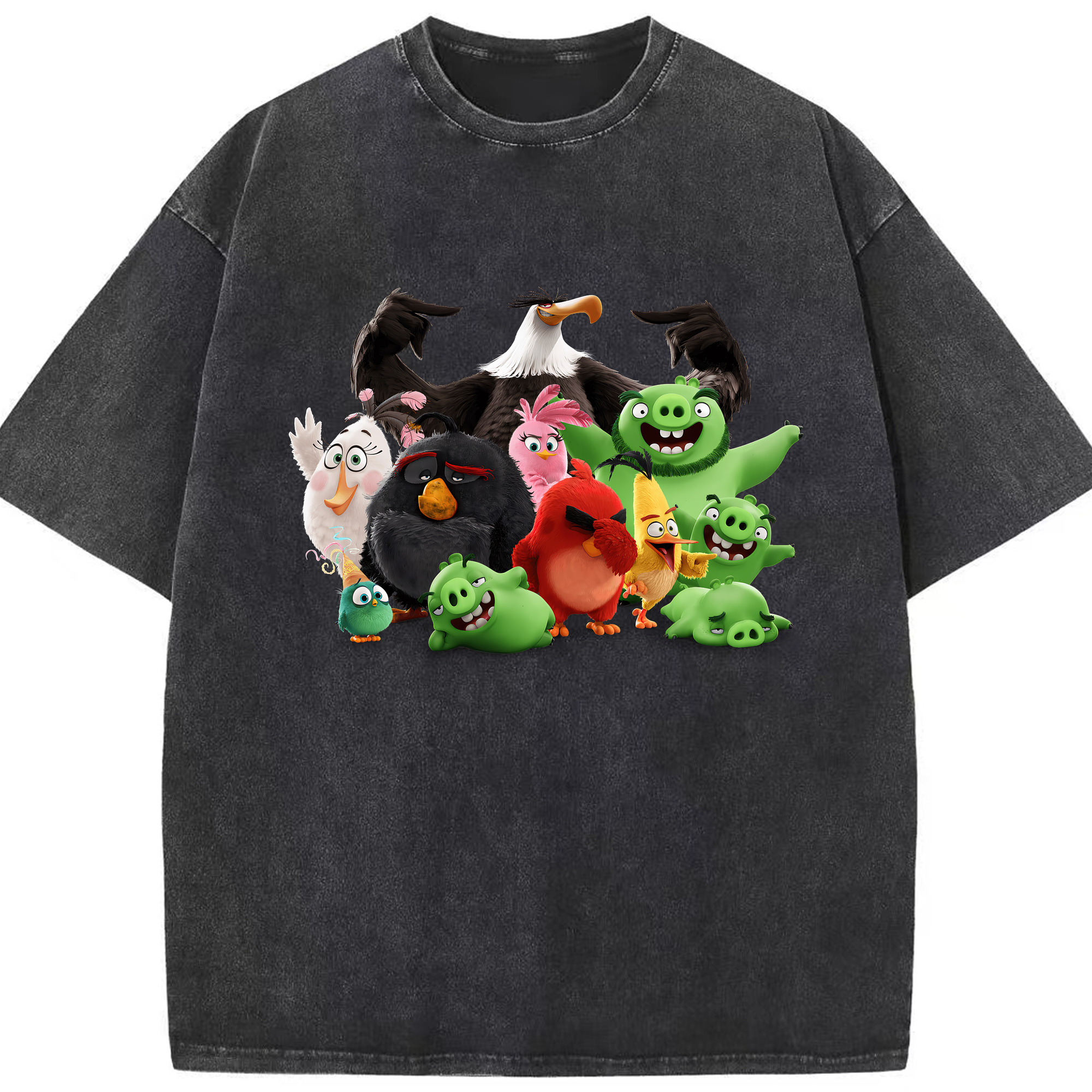 （画像用） Angry Birds アングリーバード 綿100% ヴィンテージ風 半袖Tシャツ（フロントプリント）