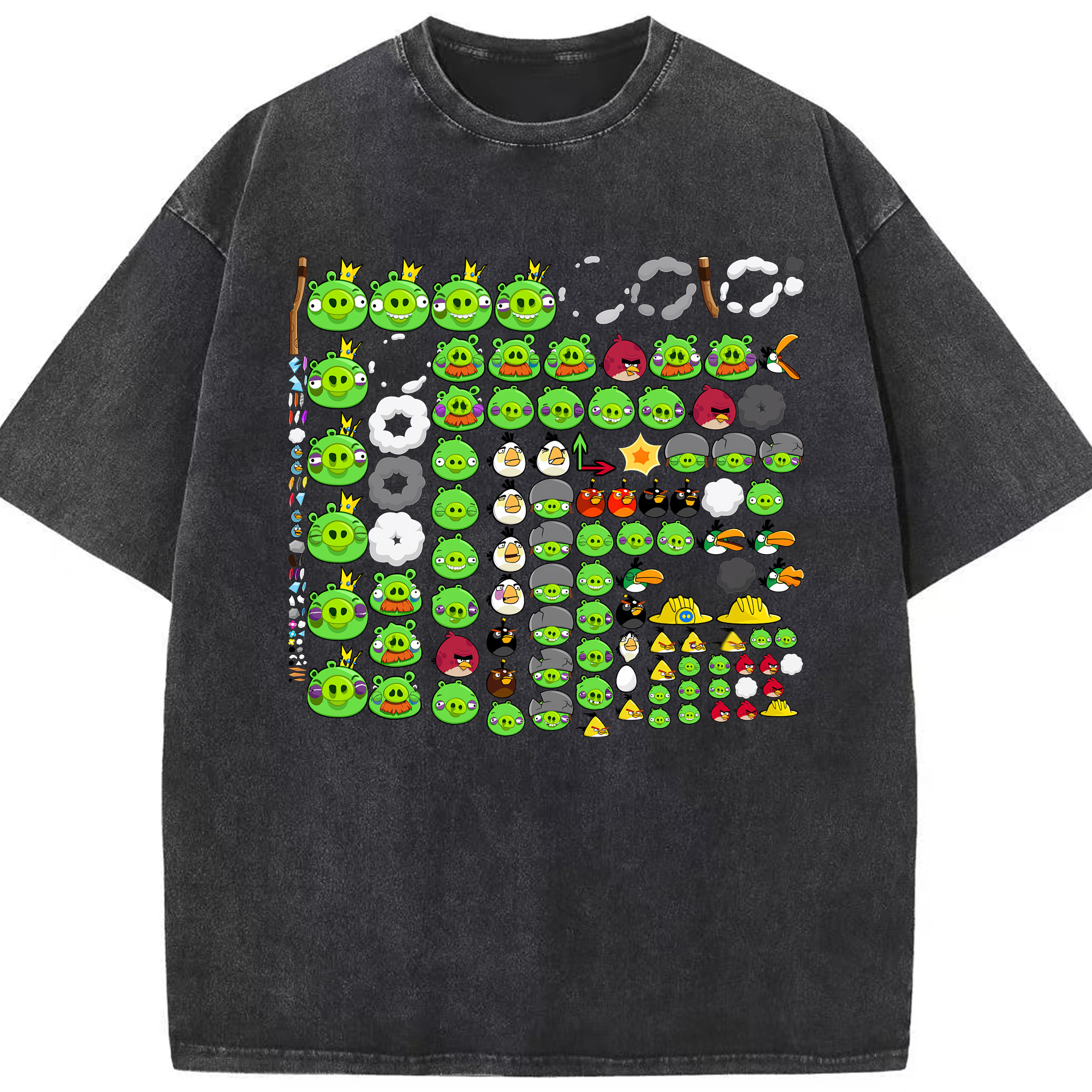 （画像用） Angry Birds アングリーバード 綿100% ヴィンテージ風 半袖Tシャツ（フロントプリント）