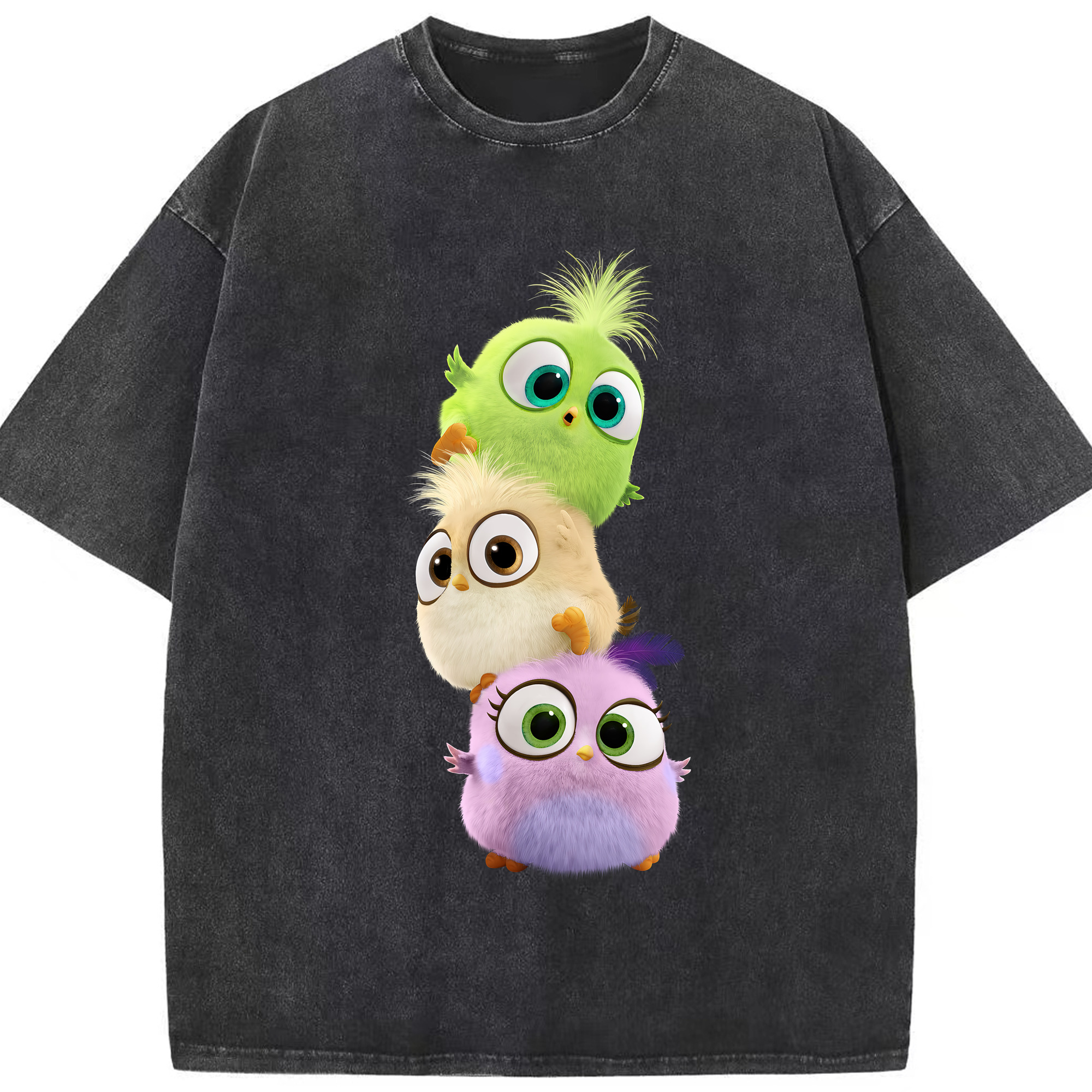 （画像用） Angry Birds アングリーバード 綿100% ヴィンテージ風 半袖Tシャツ（フロントプリント）