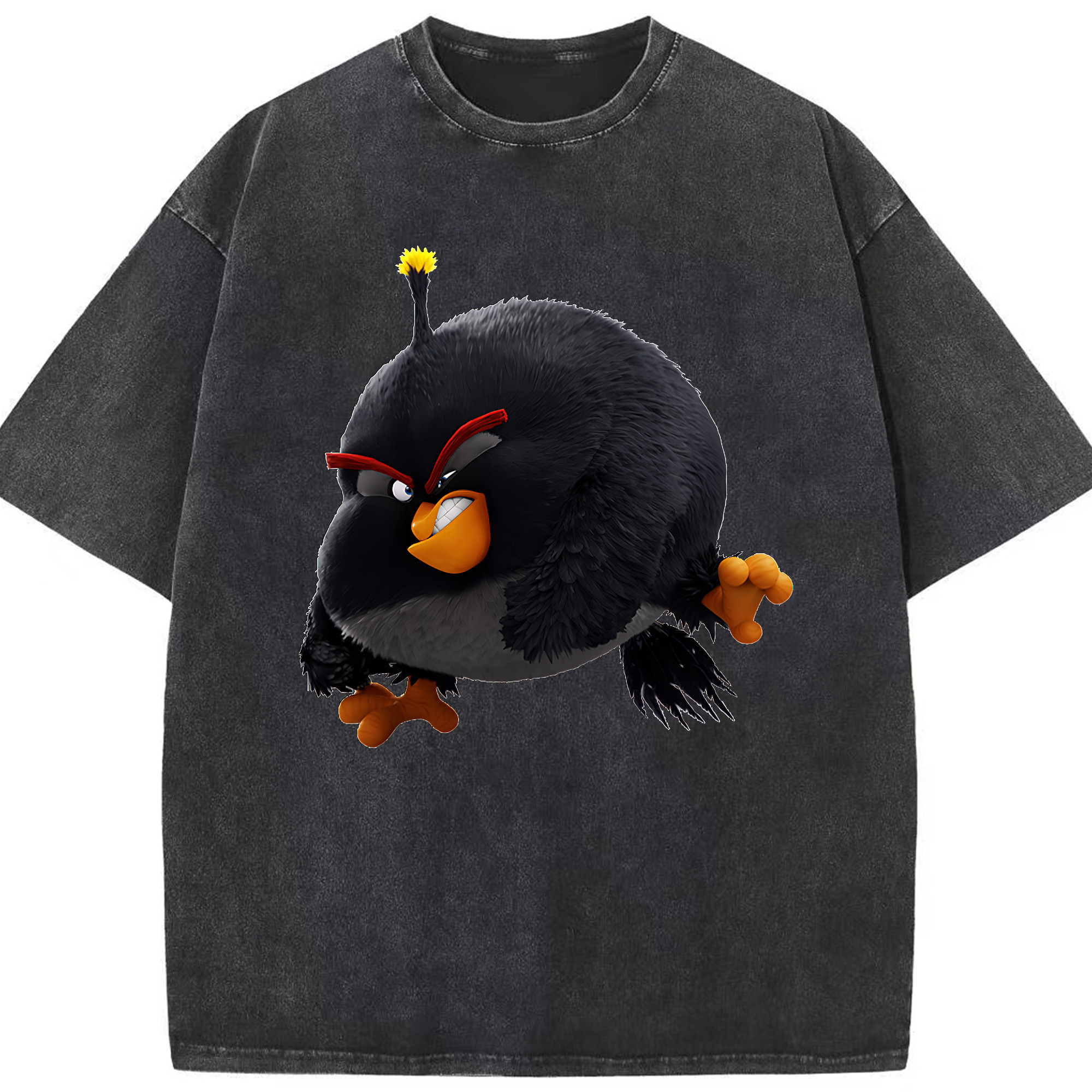 （画像用） Angry Birds アングリーバード 綿100% ヴィンテージ風 半袖Tシャツ（フロントプリント）