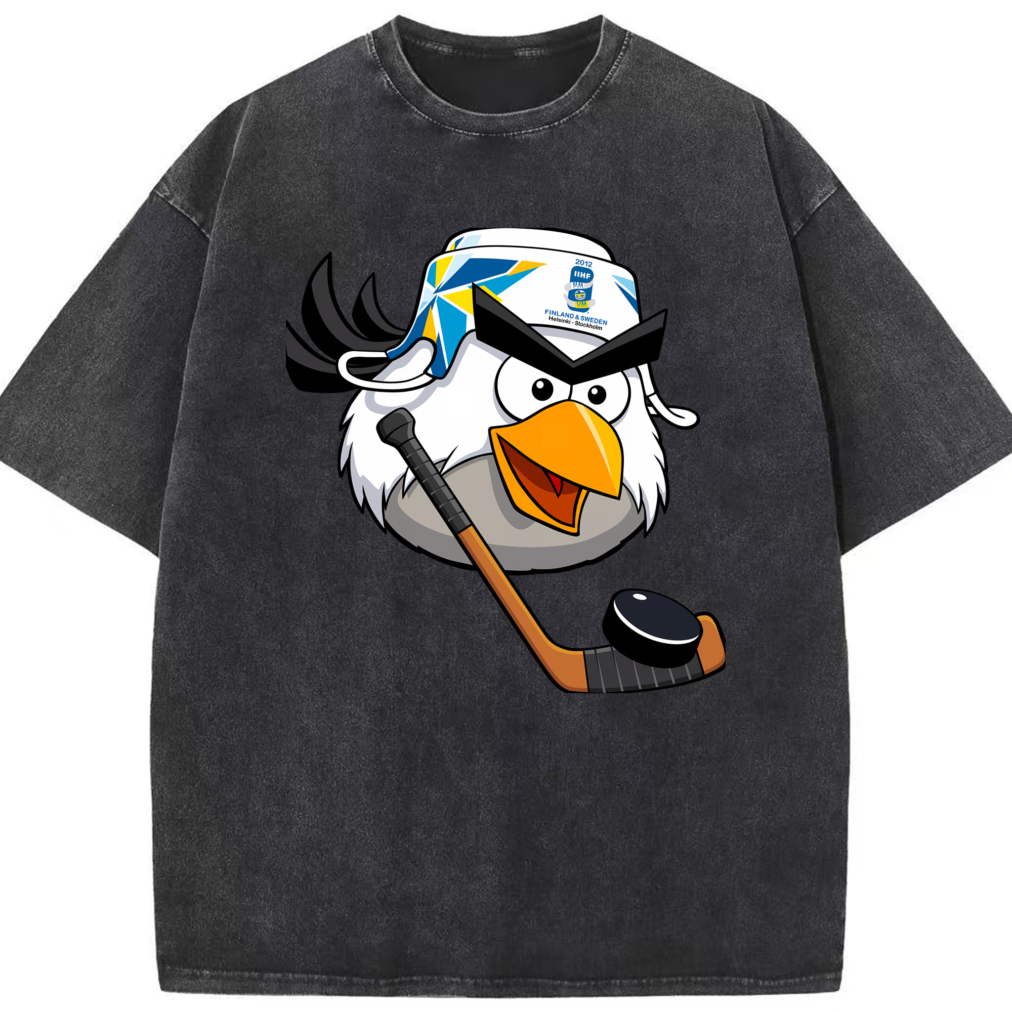 （画像用） Angry Birds アングリーバード 綿100% ヴィンテージ風 半袖Tシャツ（フロントプリント）