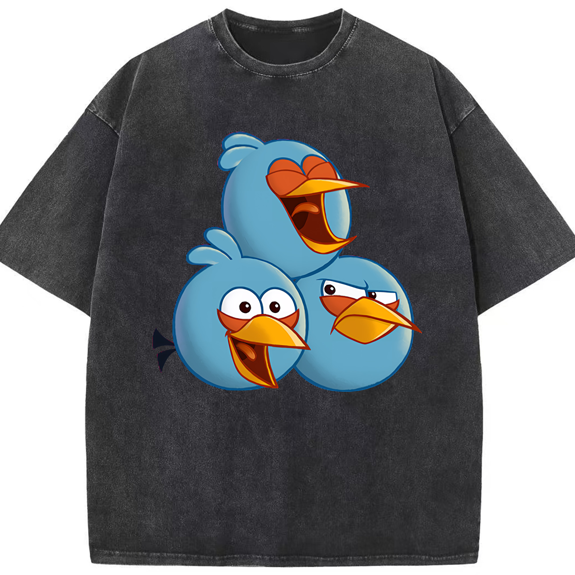 （画像用） Angry Birds アングリーバード 綿100% ヴィンテージ風 半袖Tシャツ（フロントプリント）