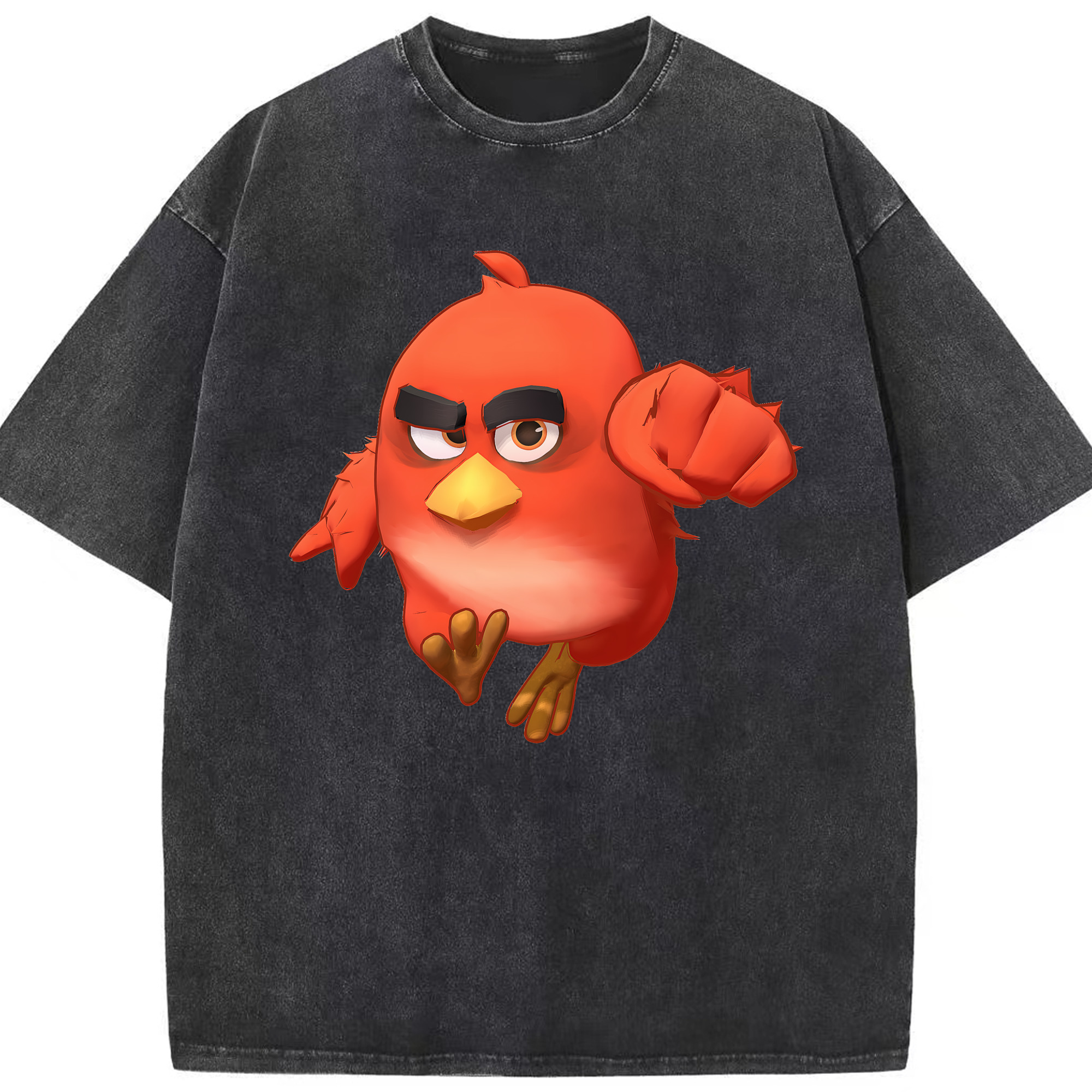 （画像用） Angry Birds アングリーバード 綿100% ヴィンテージ風 半袖Tシャツ（フロントプリント）
