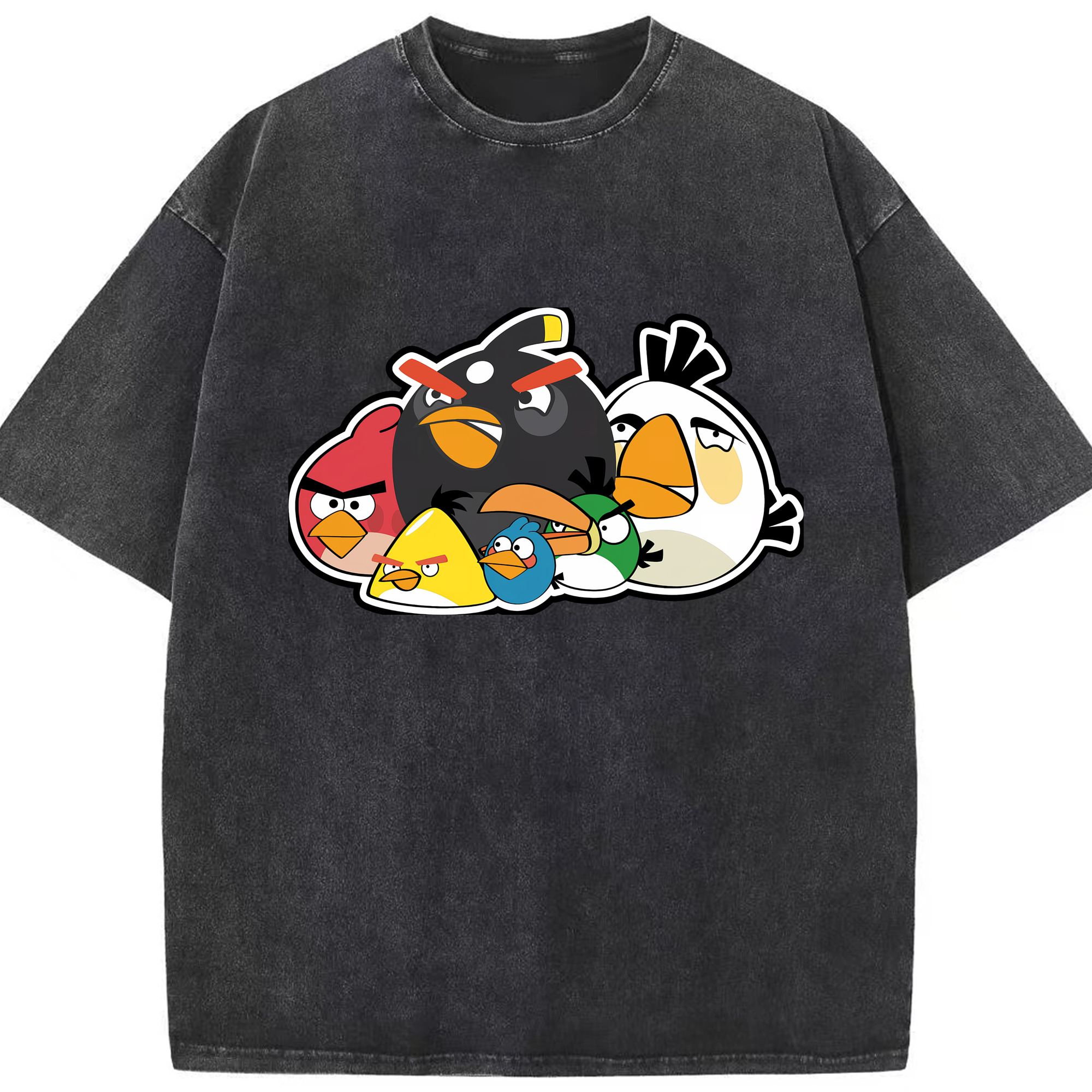 （画像用） Angry Birds アングリーバード 綿100% ヴィンテージ風 半袖Tシャツ（フロントプリント）