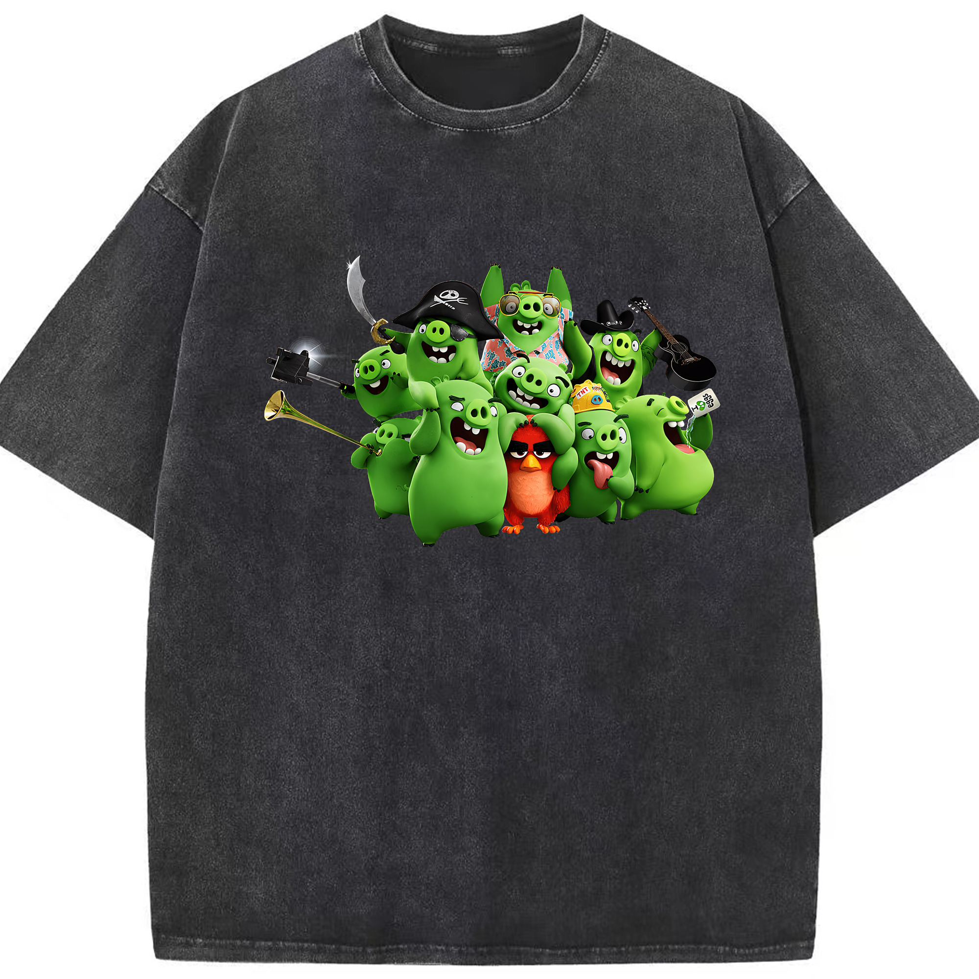 （画像用） Angry Birds アングリーバード 綿100% ヴィンテージ風 半袖Tシャツ（フロントプリント）