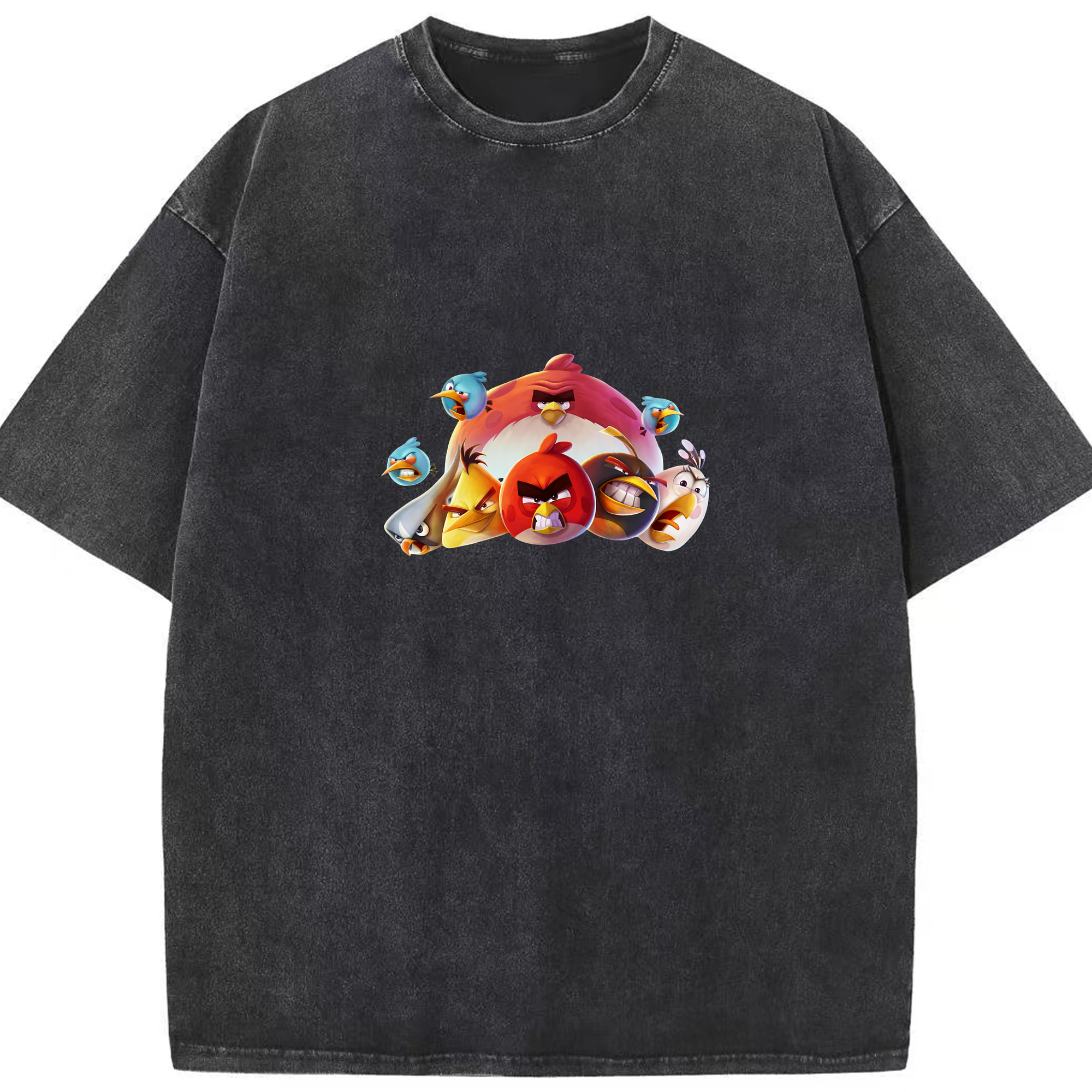 （画像用） Angry Birds アングリーバード 綿100% ヴィンテージ風 半袖Tシャツ（フロントプリント）