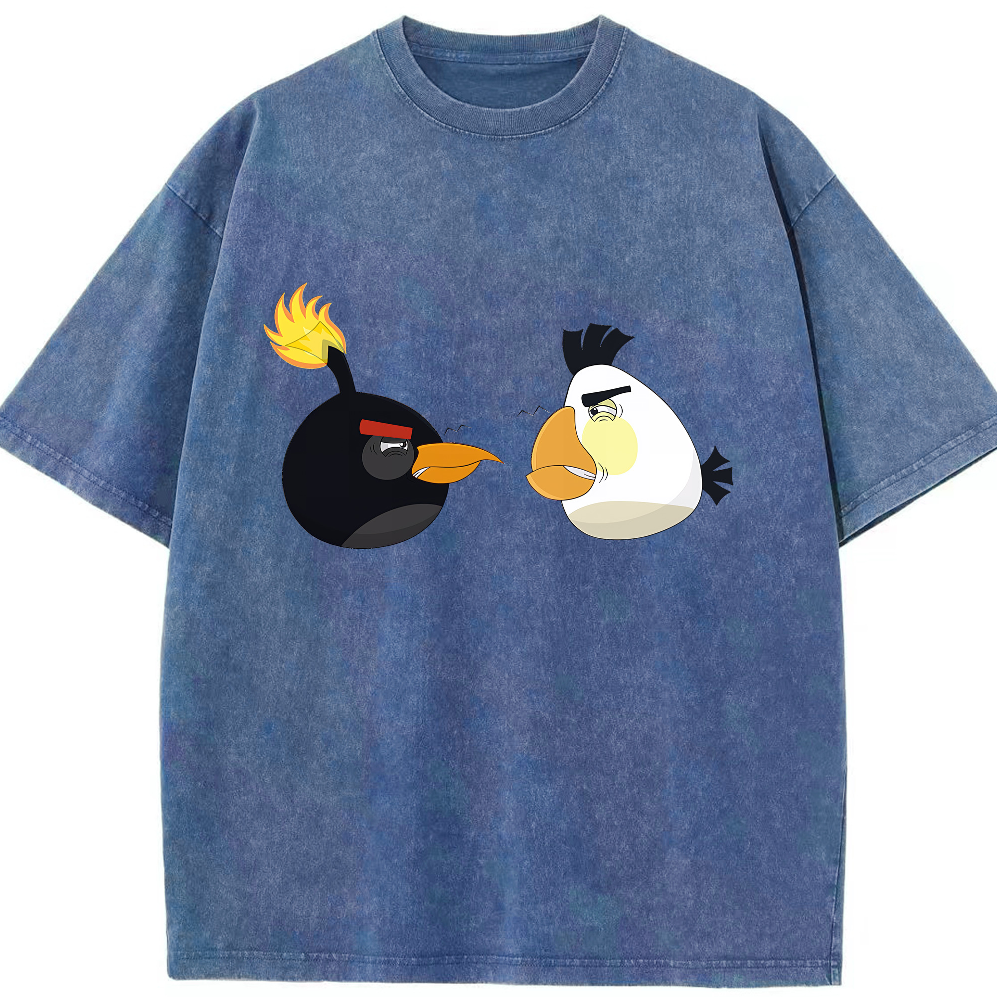 （画像用） Angry Birds アングリーバード 綿100% ヴィンテージ風 半袖Tシャツ（フロントプリント）