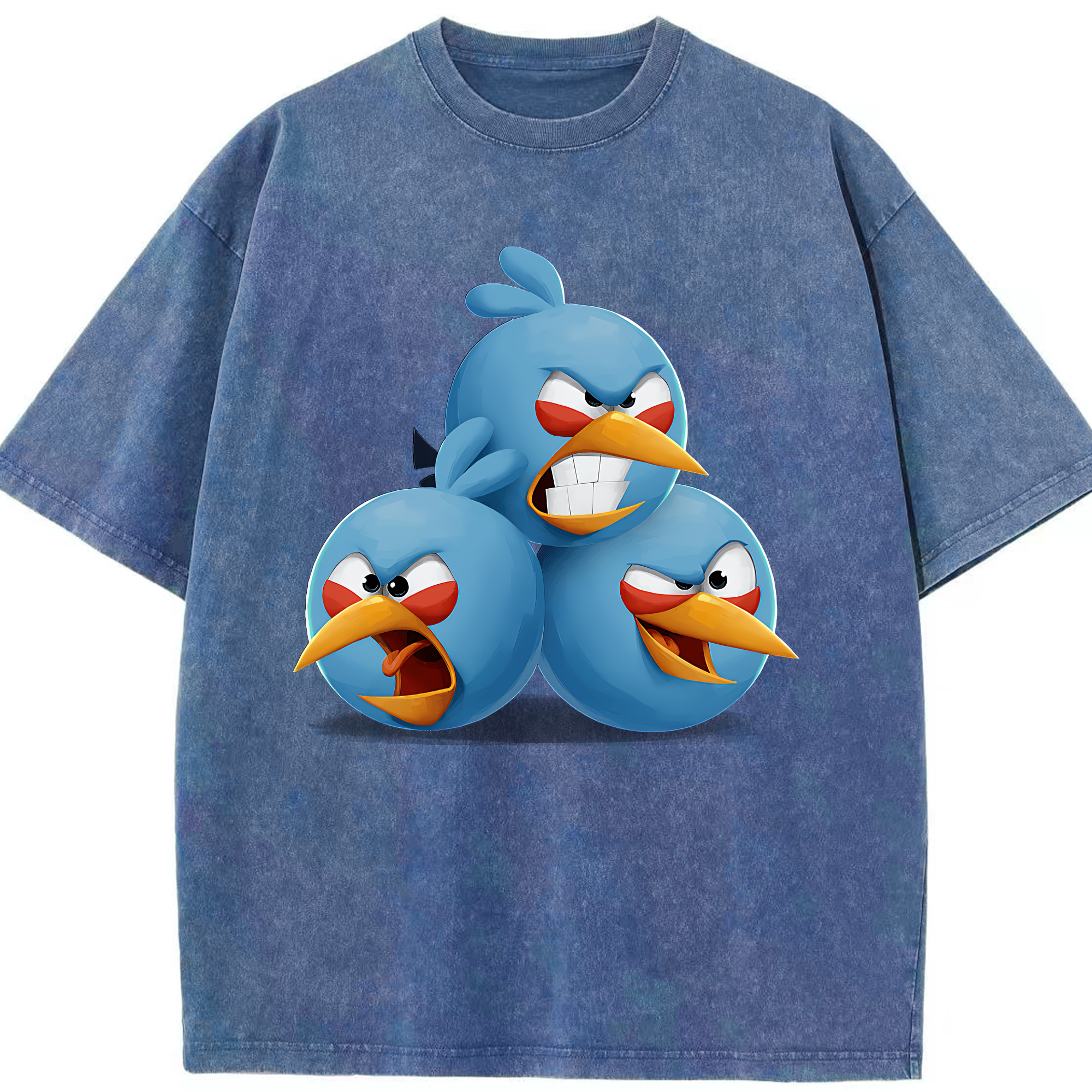 （画像用） Angry Birds アングリーバード 綿100% ヴィンテージ風 半袖Tシャツ（フロントプリント）