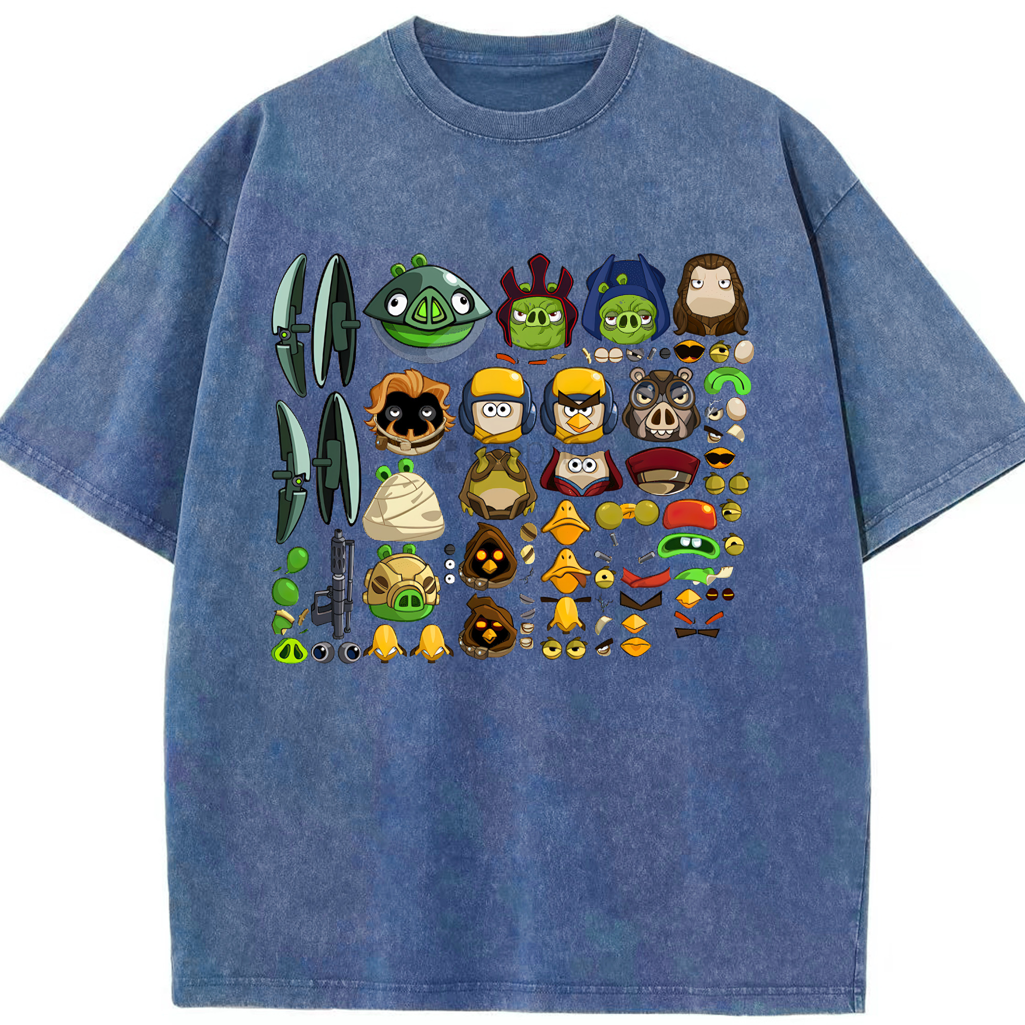 （画像用） Angry Birds アングリーバード 綿100% ヴィンテージ風 半袖Tシャツ（フロントプリント）