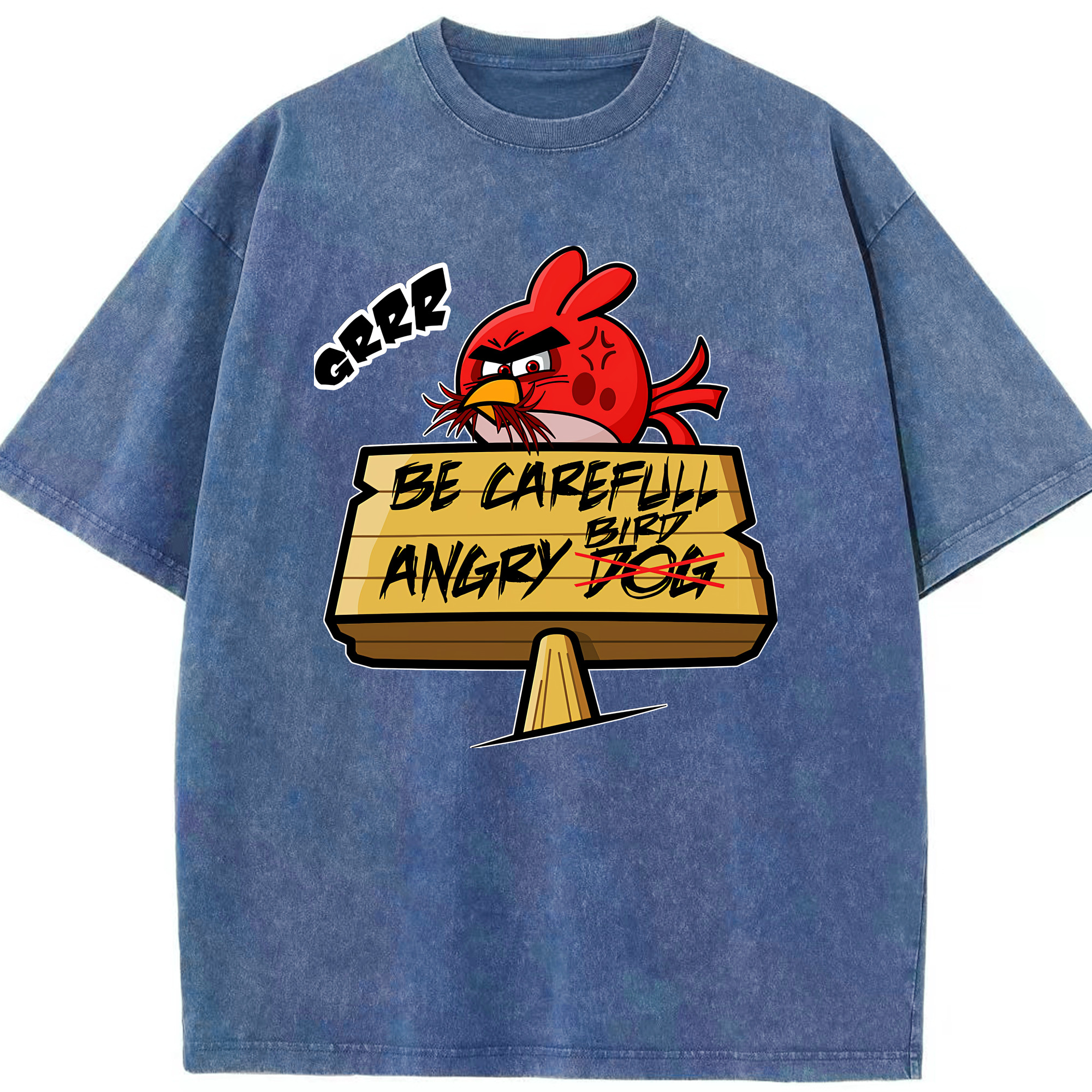 （画像用） Angry Birds アングリーバード 綿100% ヴィンテージ風 半袖Tシャツ（フロントプリント）