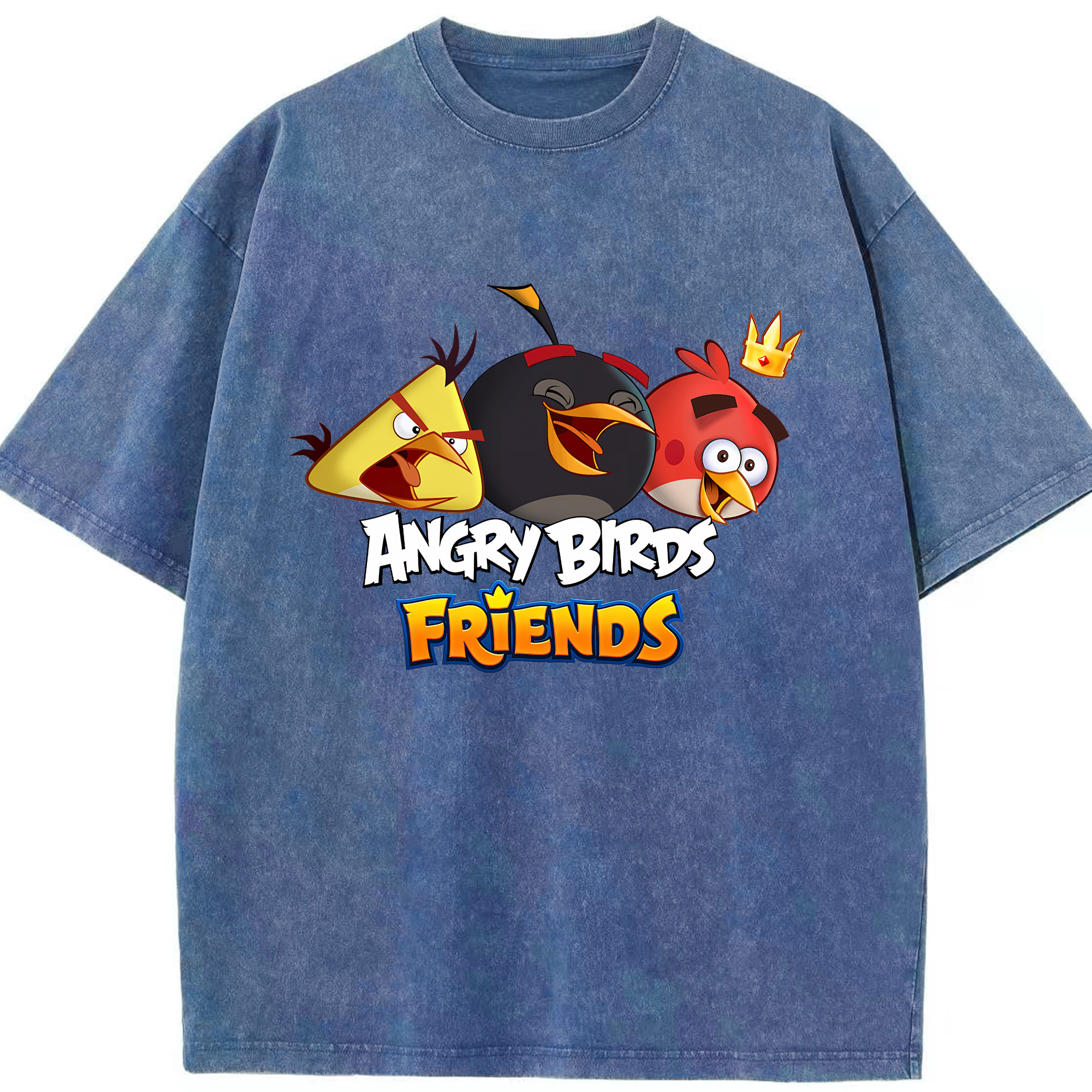 （画像用） Angry Birds アングリーバード 綿100% ヴィンテージ風 半袖Tシャツ（フロントプリント）