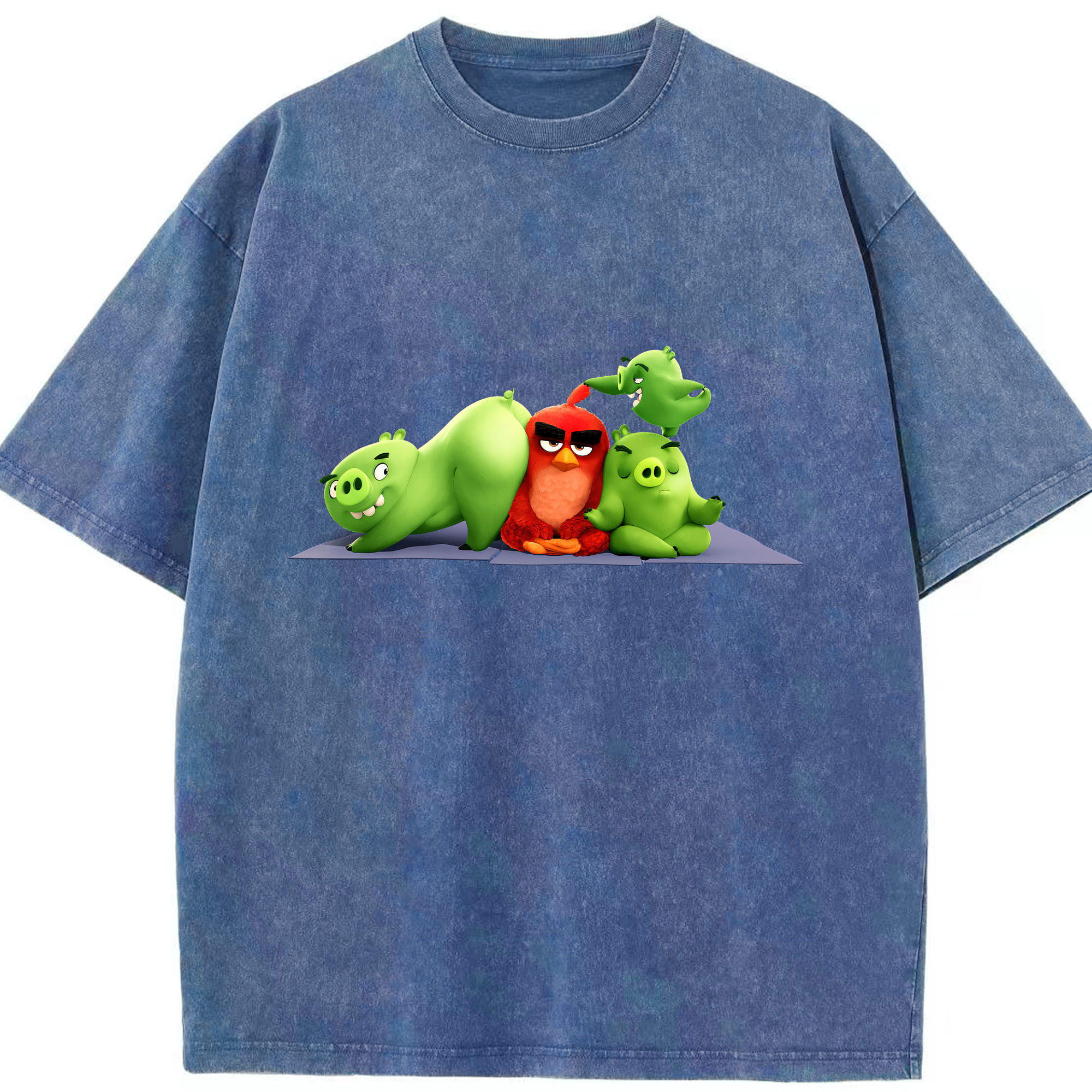 （画像用） Angry Birds アングリーバード 綿100% ヴィンテージ風 半袖Tシャツ（フロントプリント）