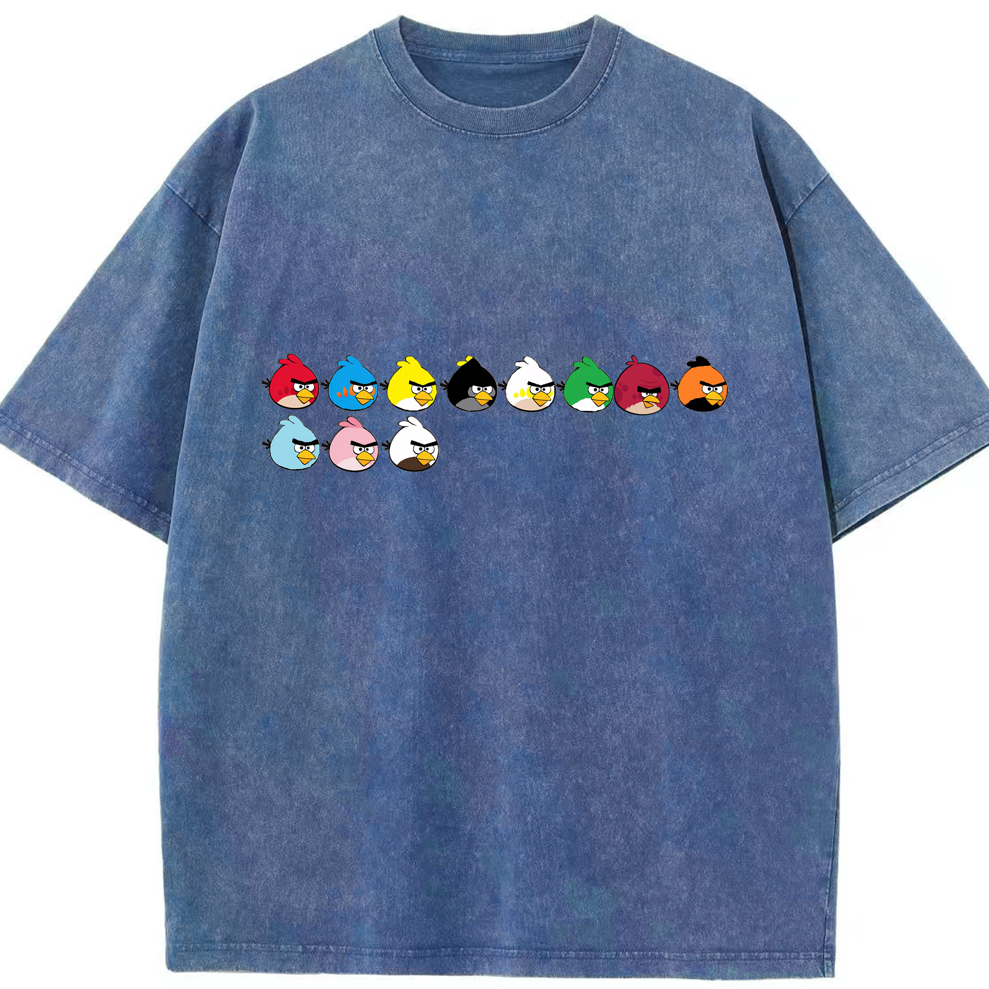 （画像用） Angry Birds アングリーバード 綿100% ヴィンテージ風 半袖Tシャツ（フロントプリント）