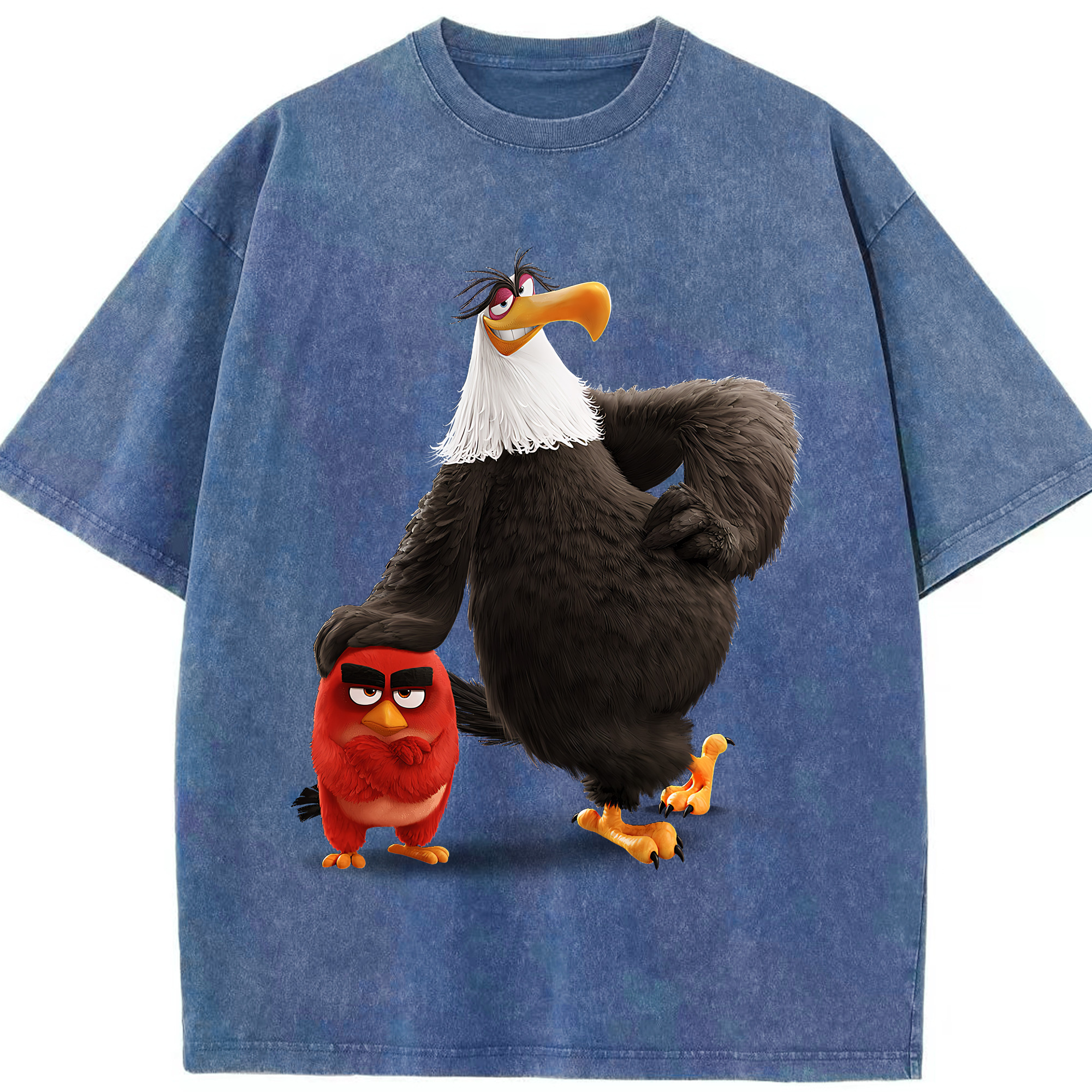 （画像用） Angry Birds アングリーバード 綿100% ヴィンテージ風 半袖Tシャツ（フロントプリント）