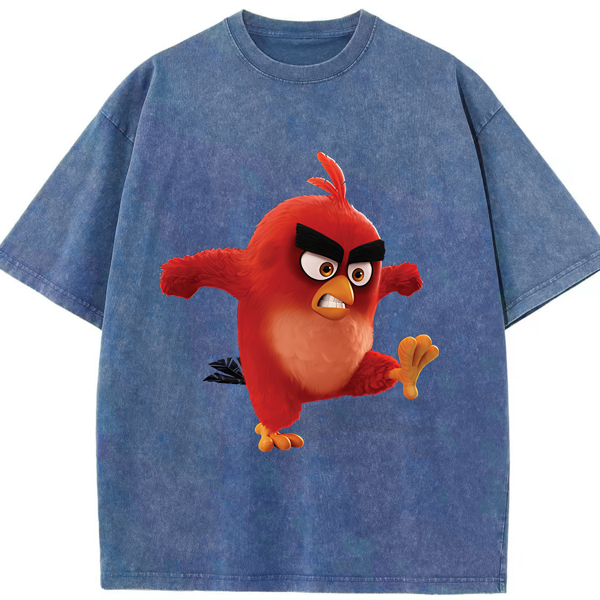 （画像用） Angry Birds アングリーバード 綿100% ヴィンテージ風 半袖Tシャツ（フロントプリント）