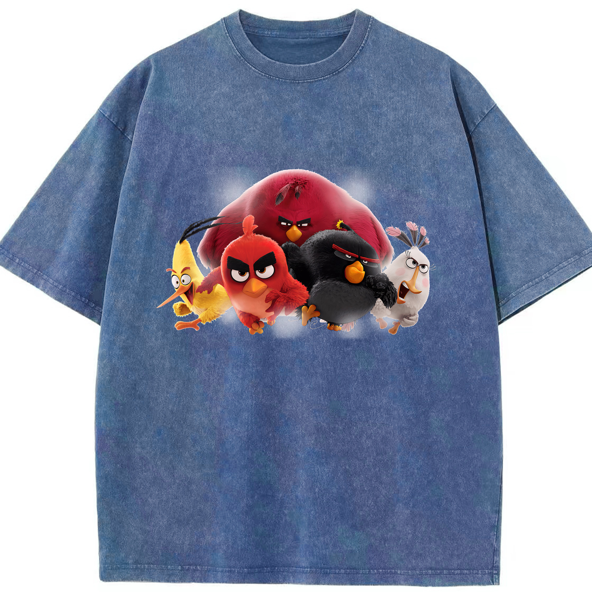 （画像用） Angry Birds アングリーバード 綿100% ヴィンテージ風 半袖Tシャツ（フロントプリント）