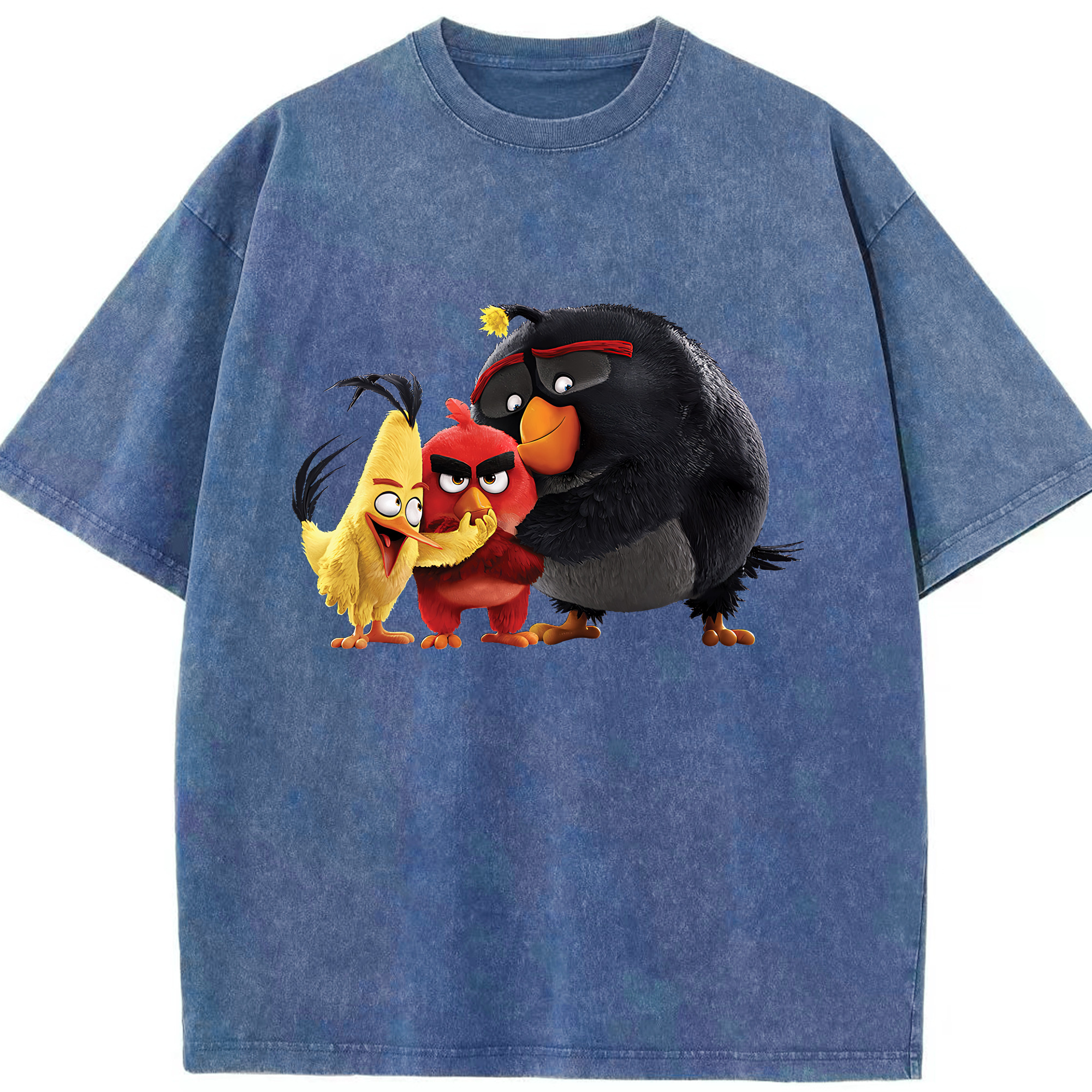 （画像用） Angry Birds アングリーバード 綿100% ヴィンテージ風 半袖Tシャツ（フロントプリント）