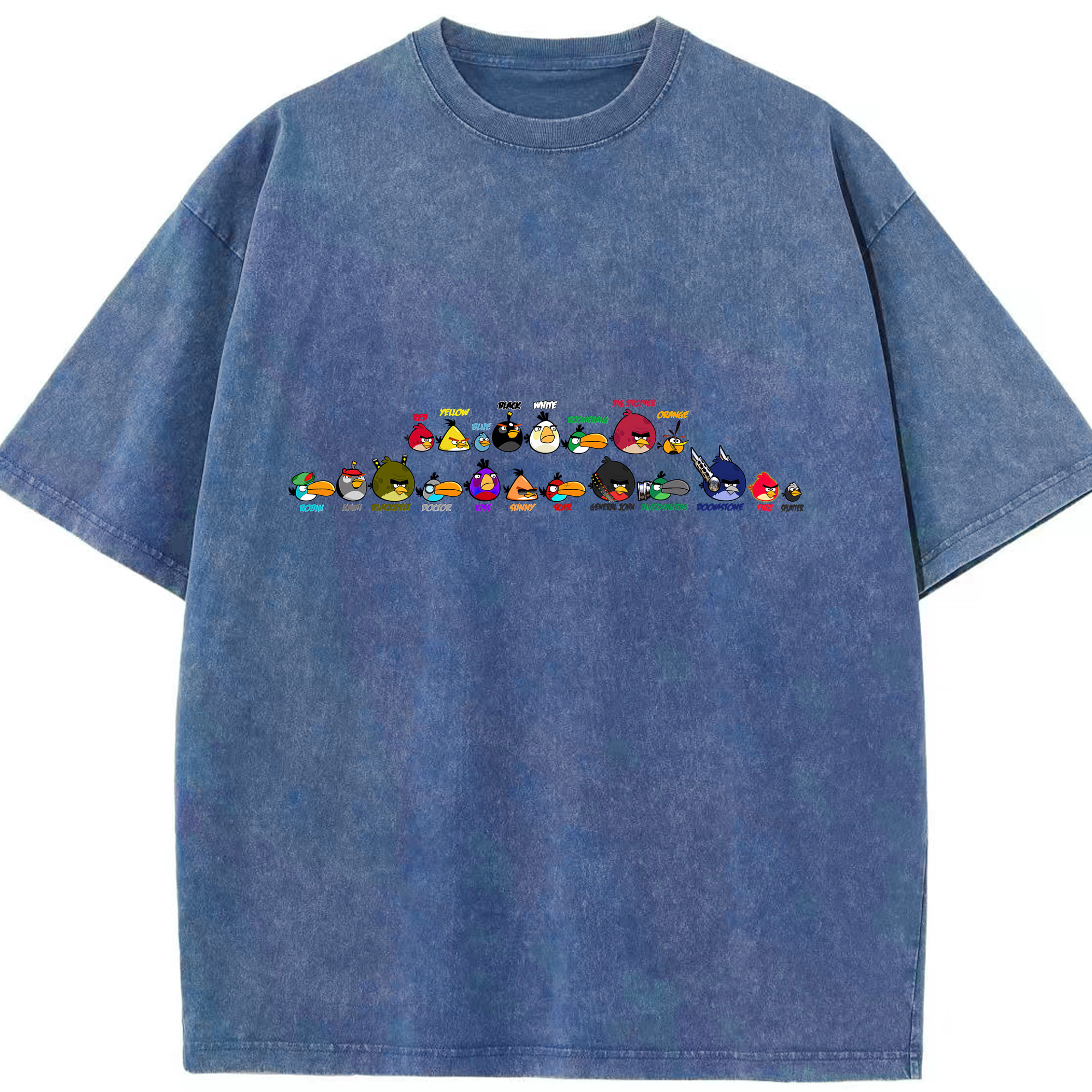 （画像用） Angry Birds アングリーバード 綿100% ヴィンテージ風 半袖Tシャツ（フロントプリント）