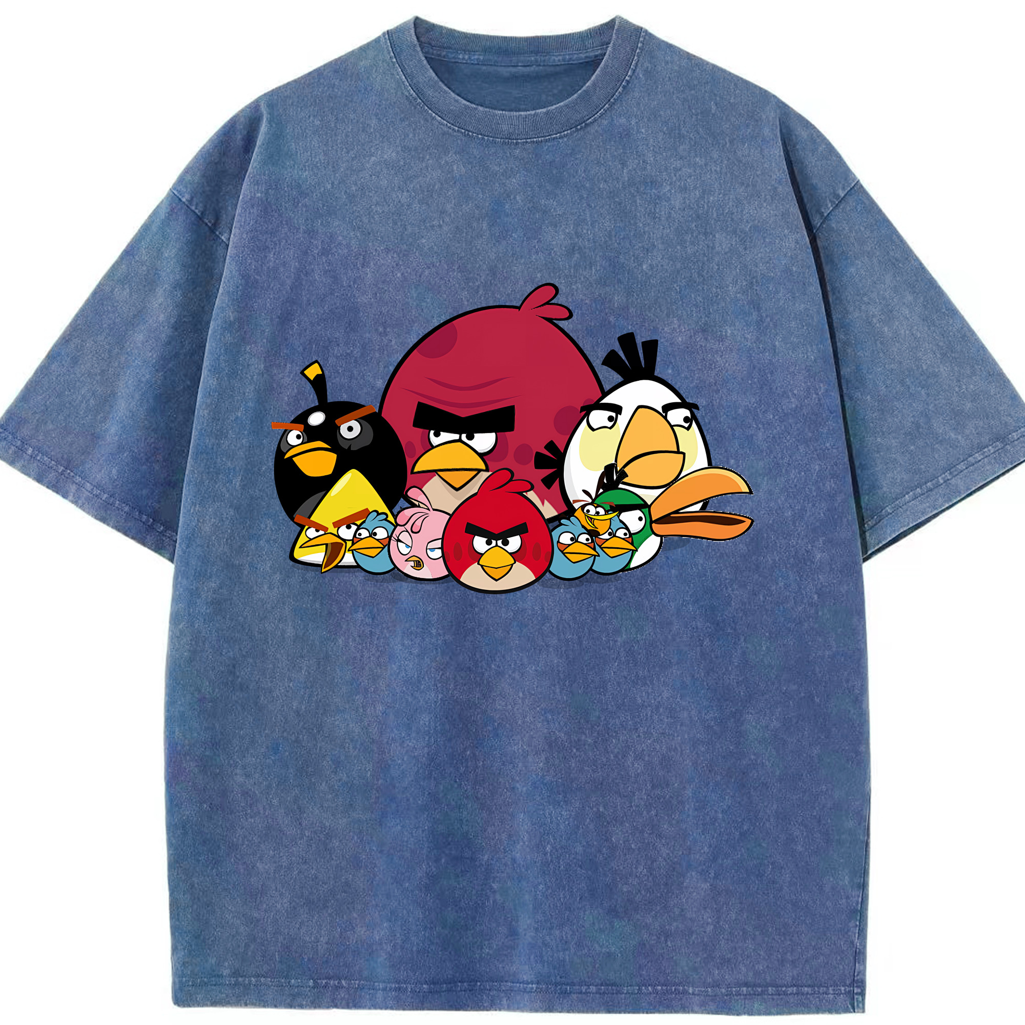 （画像用） Angry Birds アングリーバード 綿100% ヴィンテージ風 半袖Tシャツ（フロントプリント）