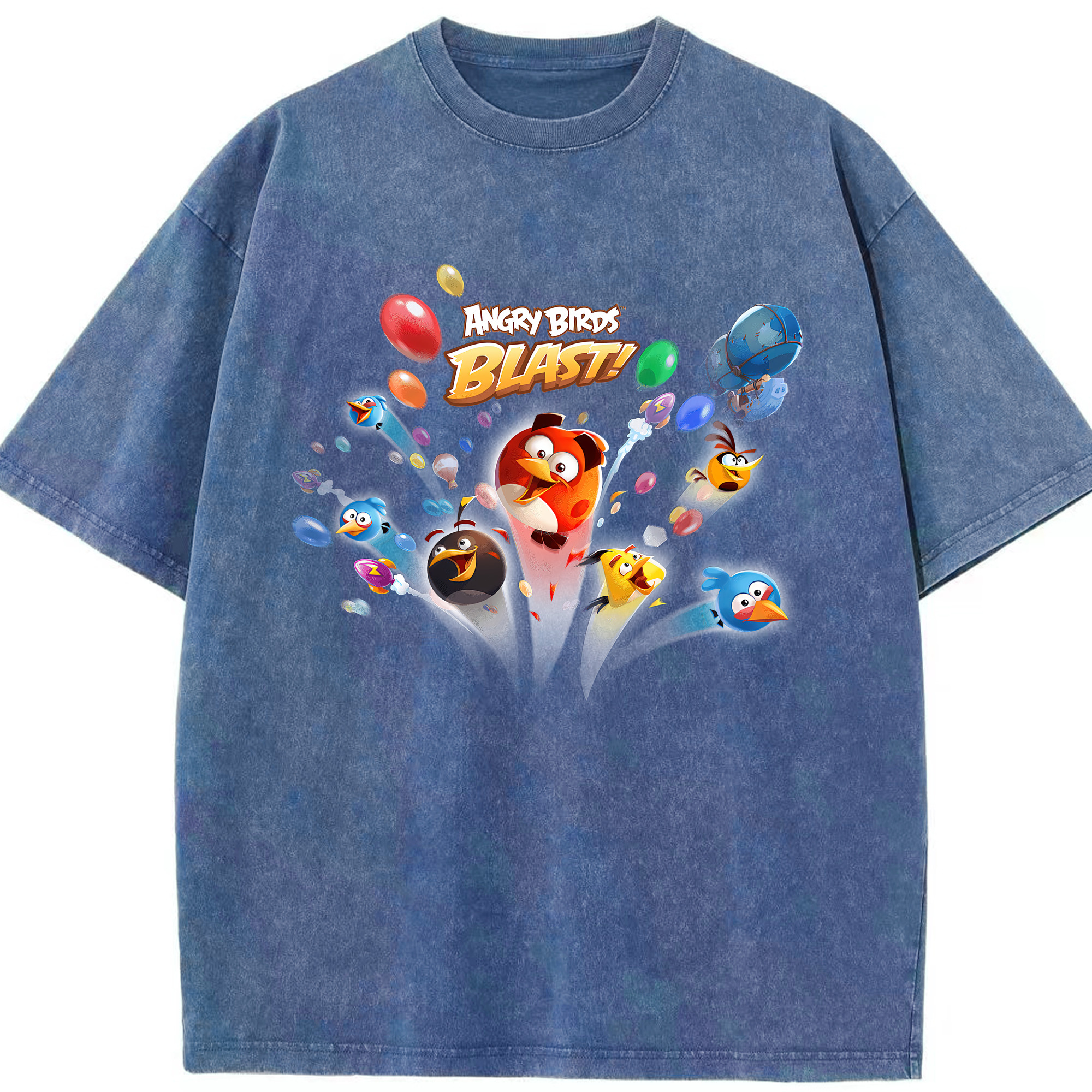（画像用） Angry Birds アングリーバード 綿100% ヴィンテージ風 半袖Tシャツ（フロントプリント）